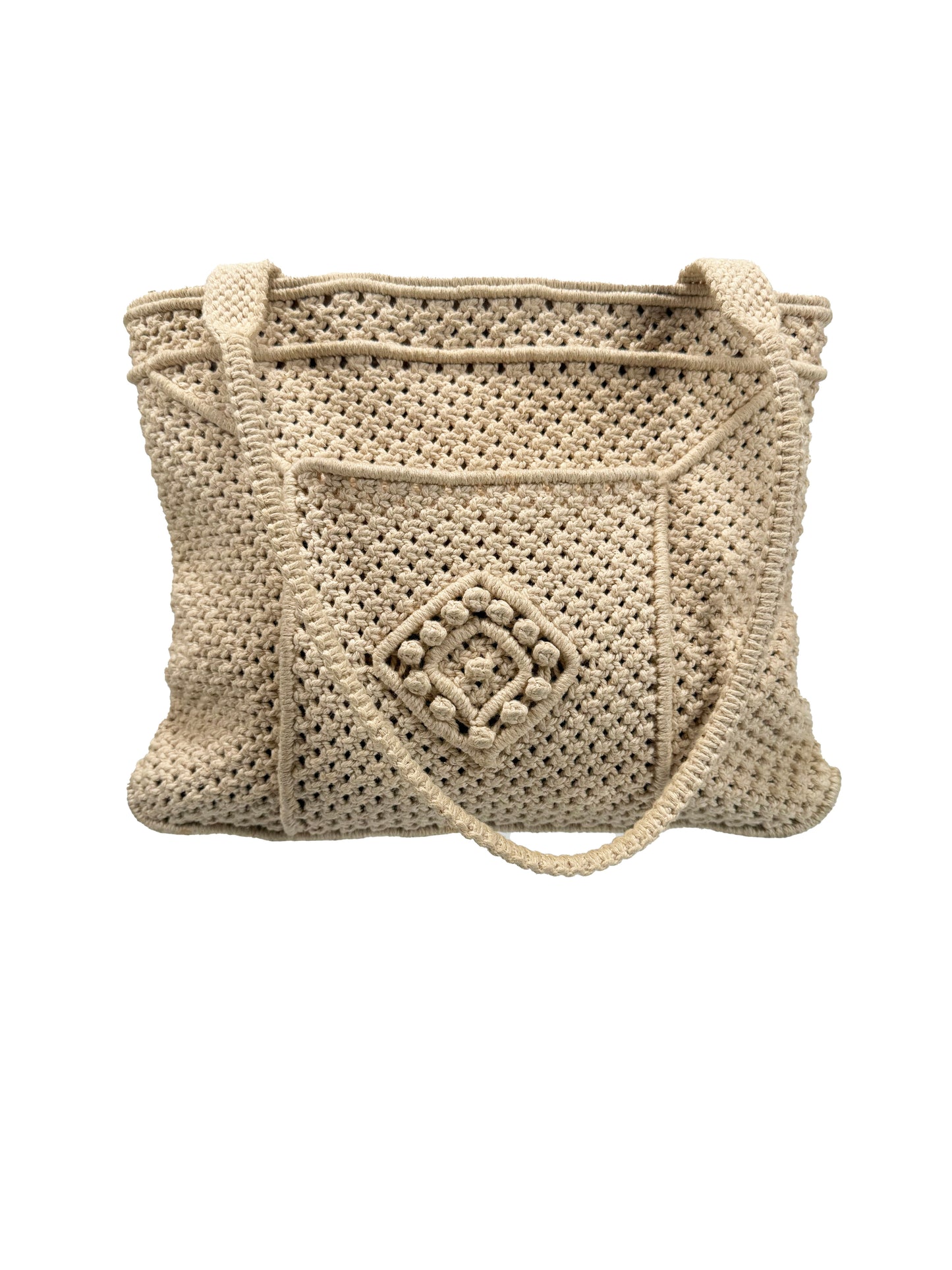 Vintage Purse - Jute Crocheted Shoulder Bag