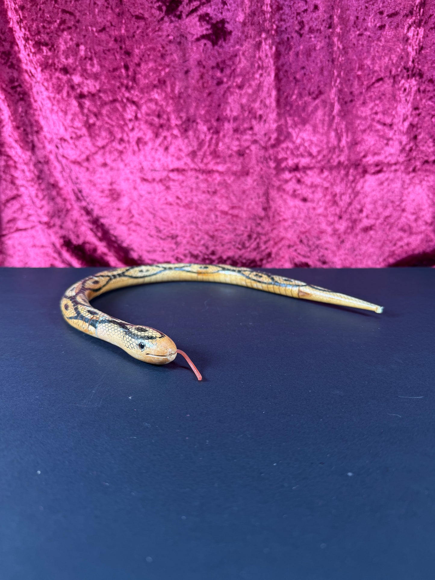 Vintage Toy - Articulated Wood Snake - Hand Painted
