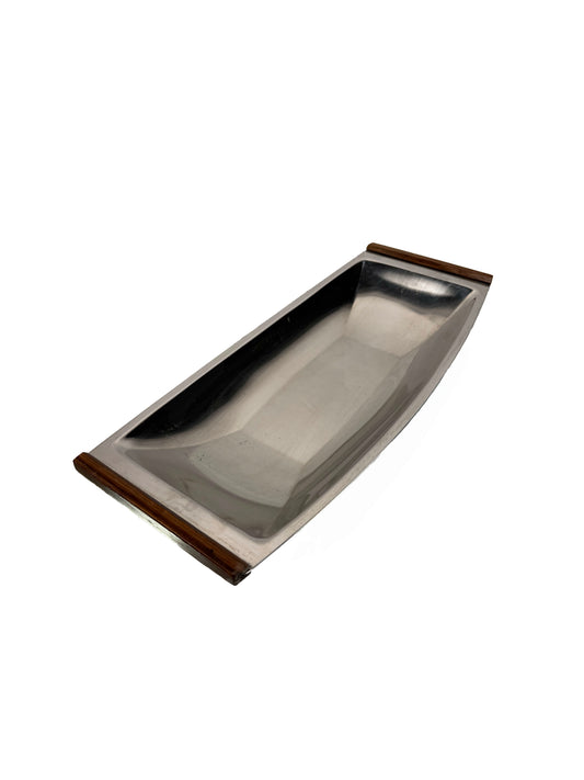 Vintage Tray - Denmark Lundtofte Stainless Steel Canoe - Mid Century Modern