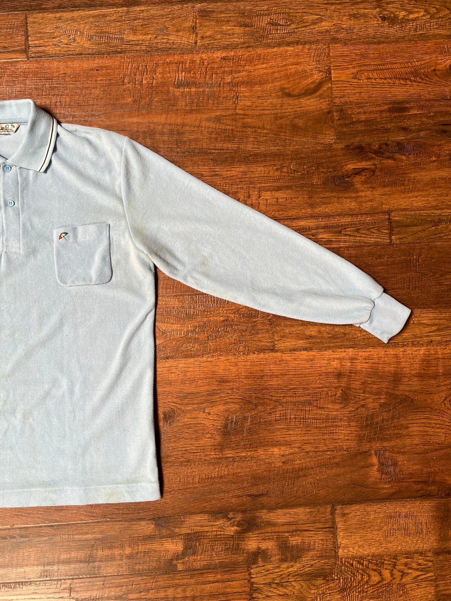 Vintage Clothing - Long Sleeve Polo - Baby Blue - Arnold Palmer - Medium