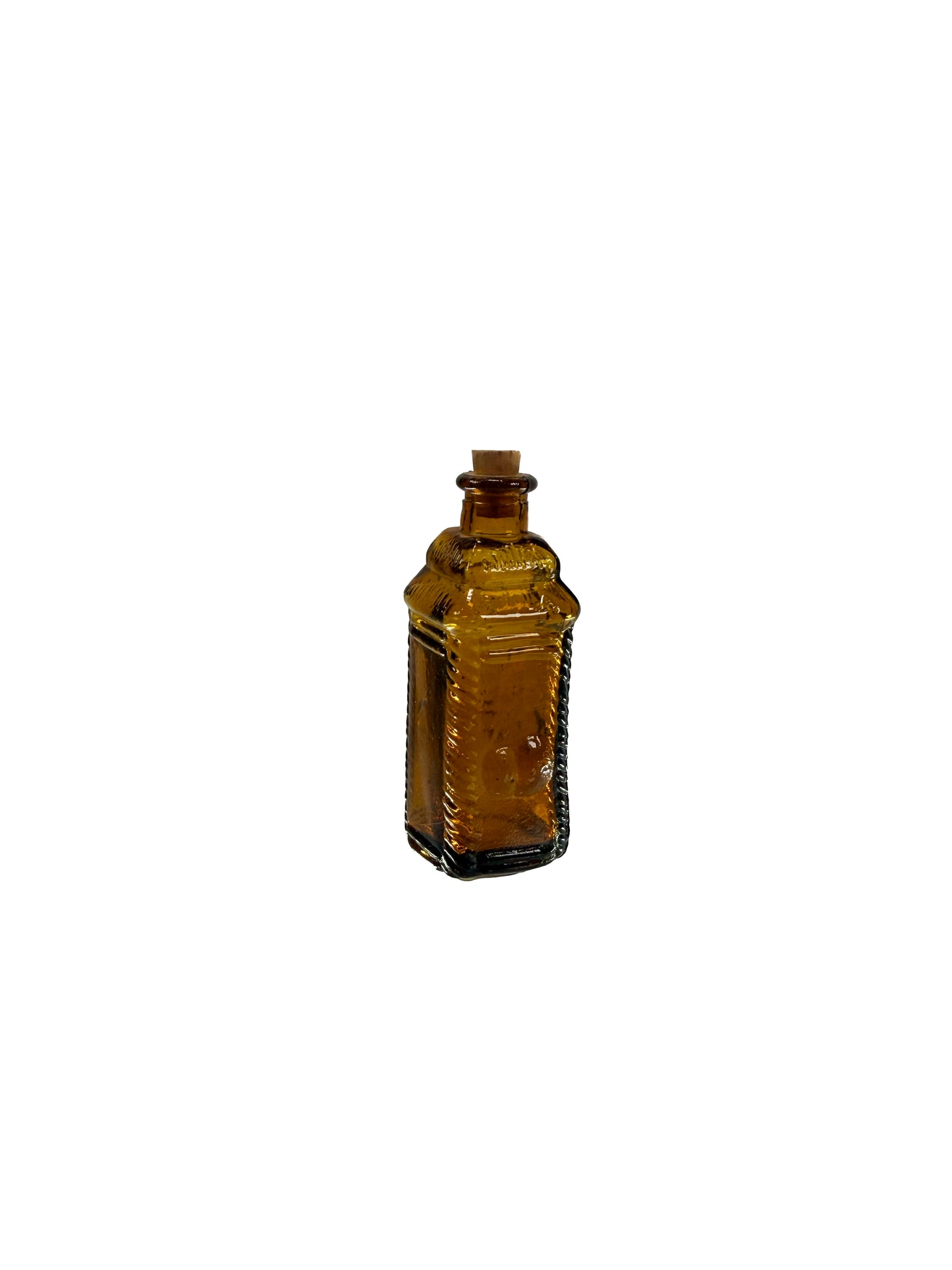 Vintage Miniature Glass Bottle - Berrings Apple - Amber Wheaton Bitters Glass