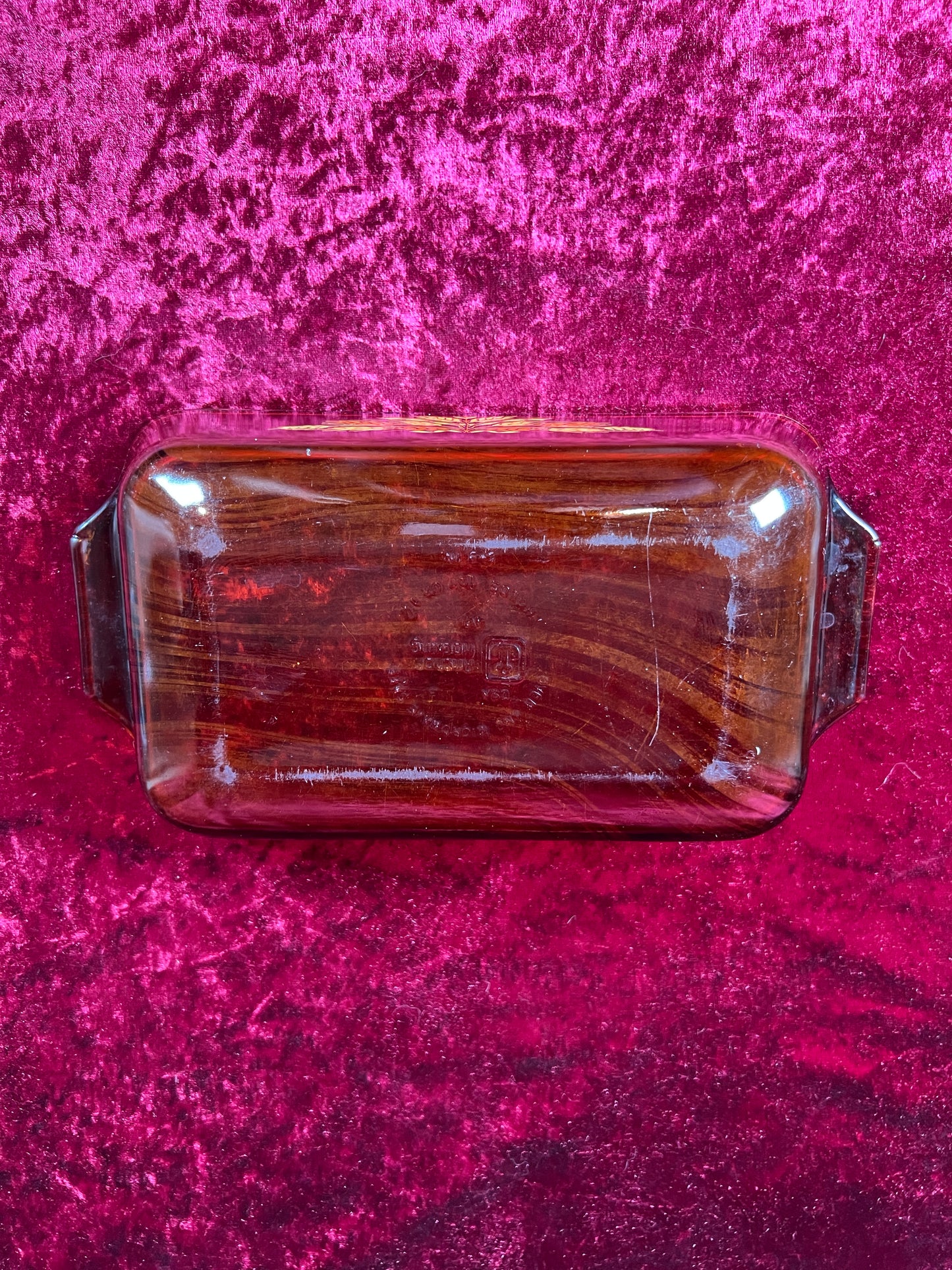 Vintage Kitchen - Casserole Pan - Harvest Pattern - Brown Glass - Anchor Hocking