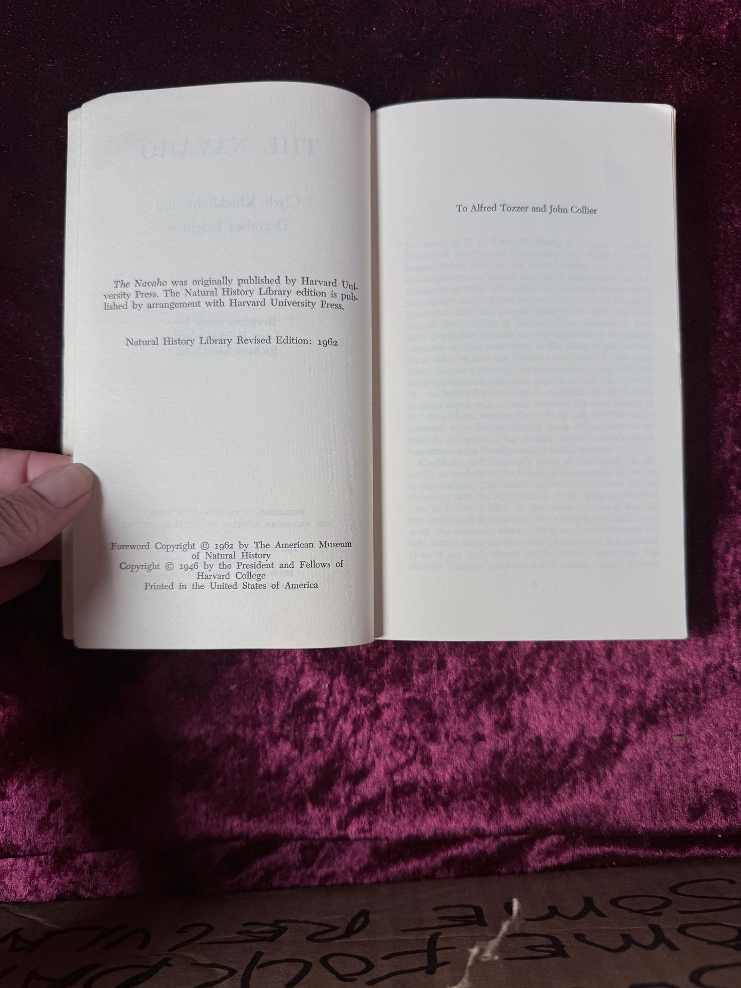 Vintage The Navaho by Clyde Kluckhohn Dorothea Leighton Anthropology Paperback