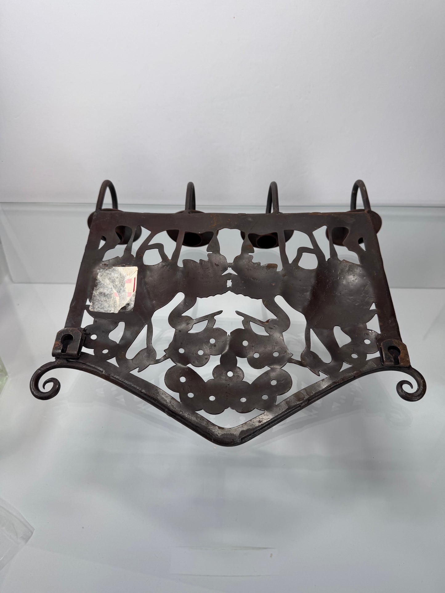 Vintage Decor - Brass Candlestick Sconce - Birds