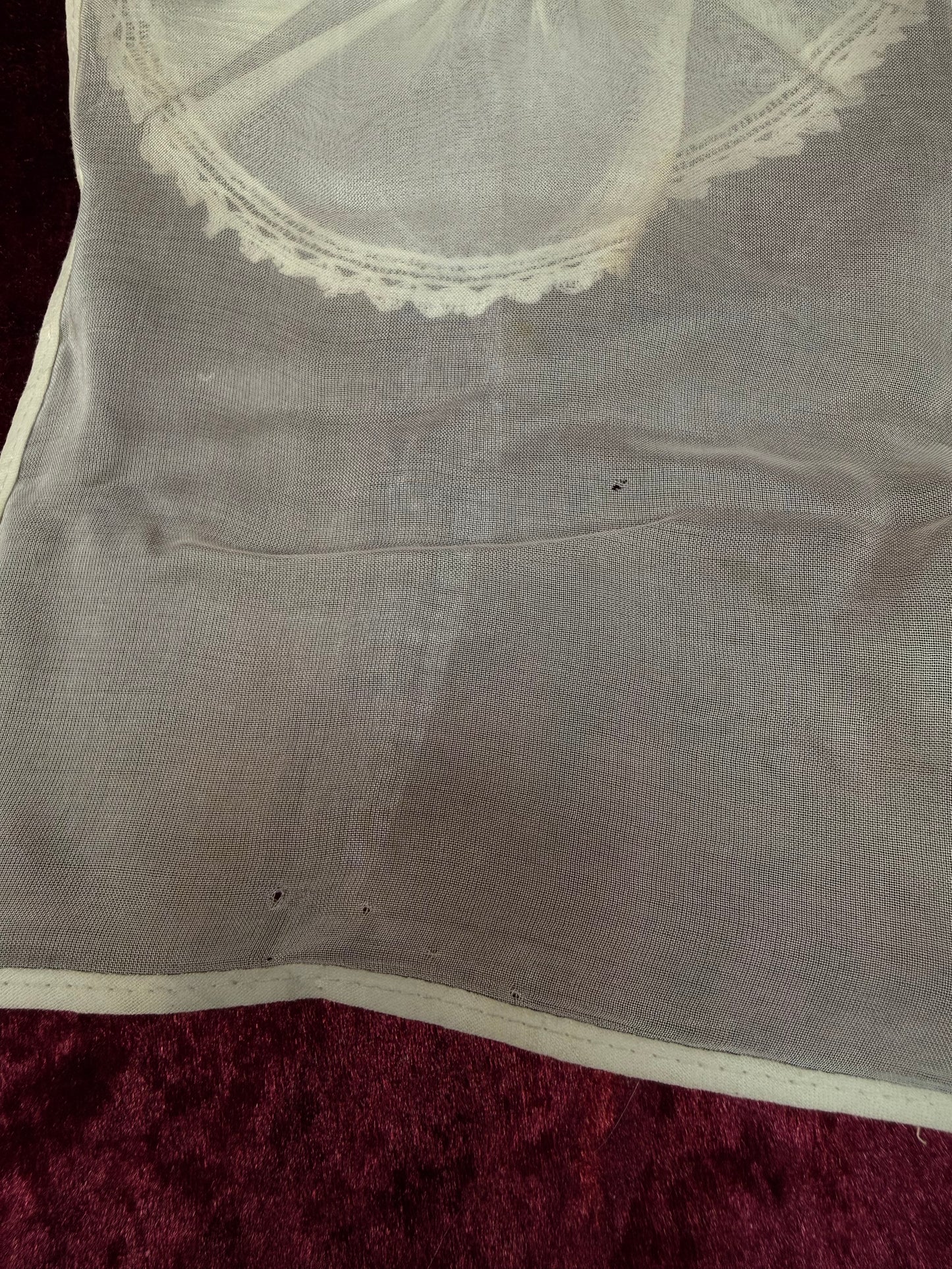 Vintage Lace Collar Bib – Victorian Style Ruffled Sheer Overlay