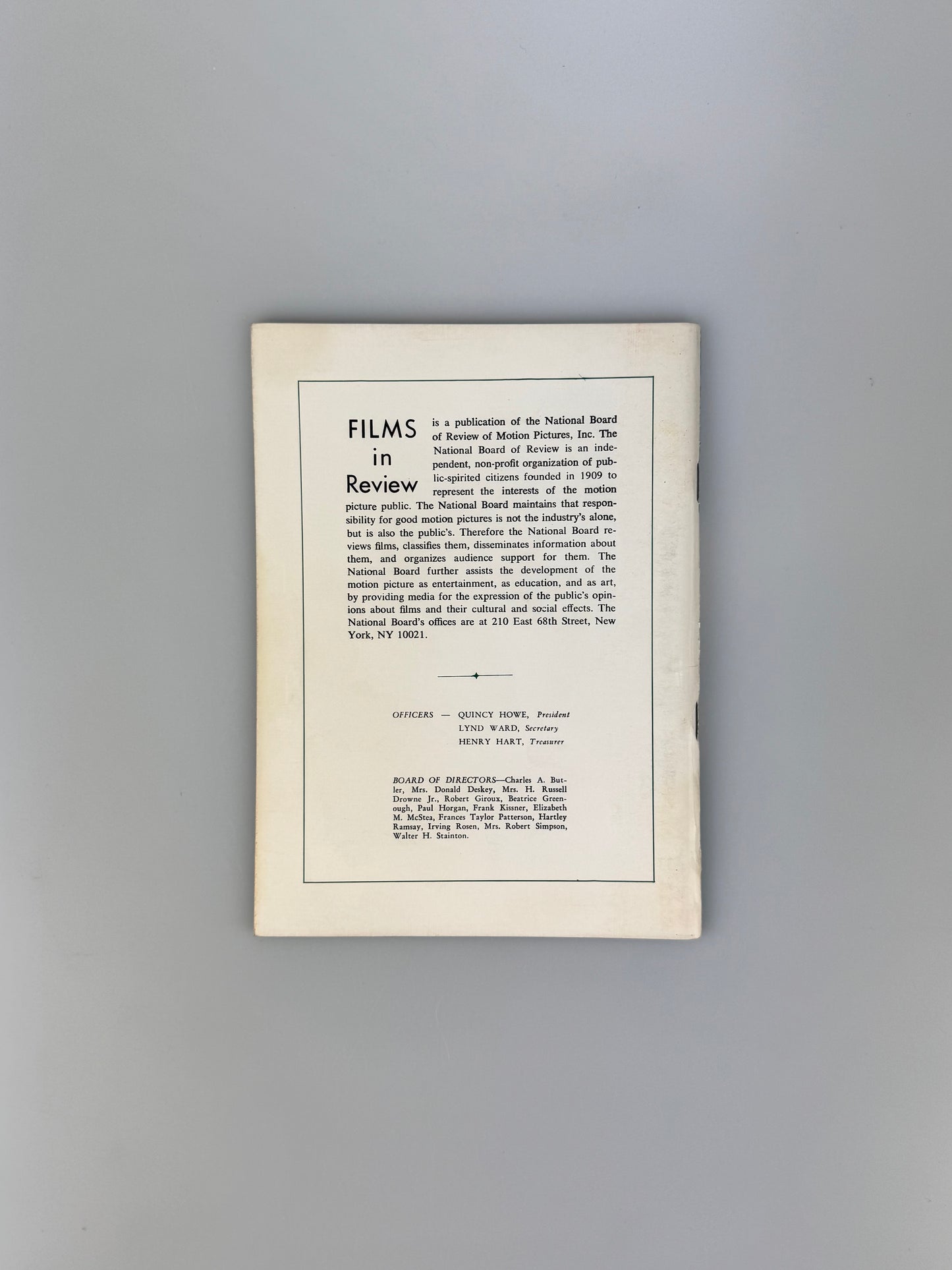 Films In Review Magazine - November 1972 - Carl Mayer, Rita Hayworth, Young Winston