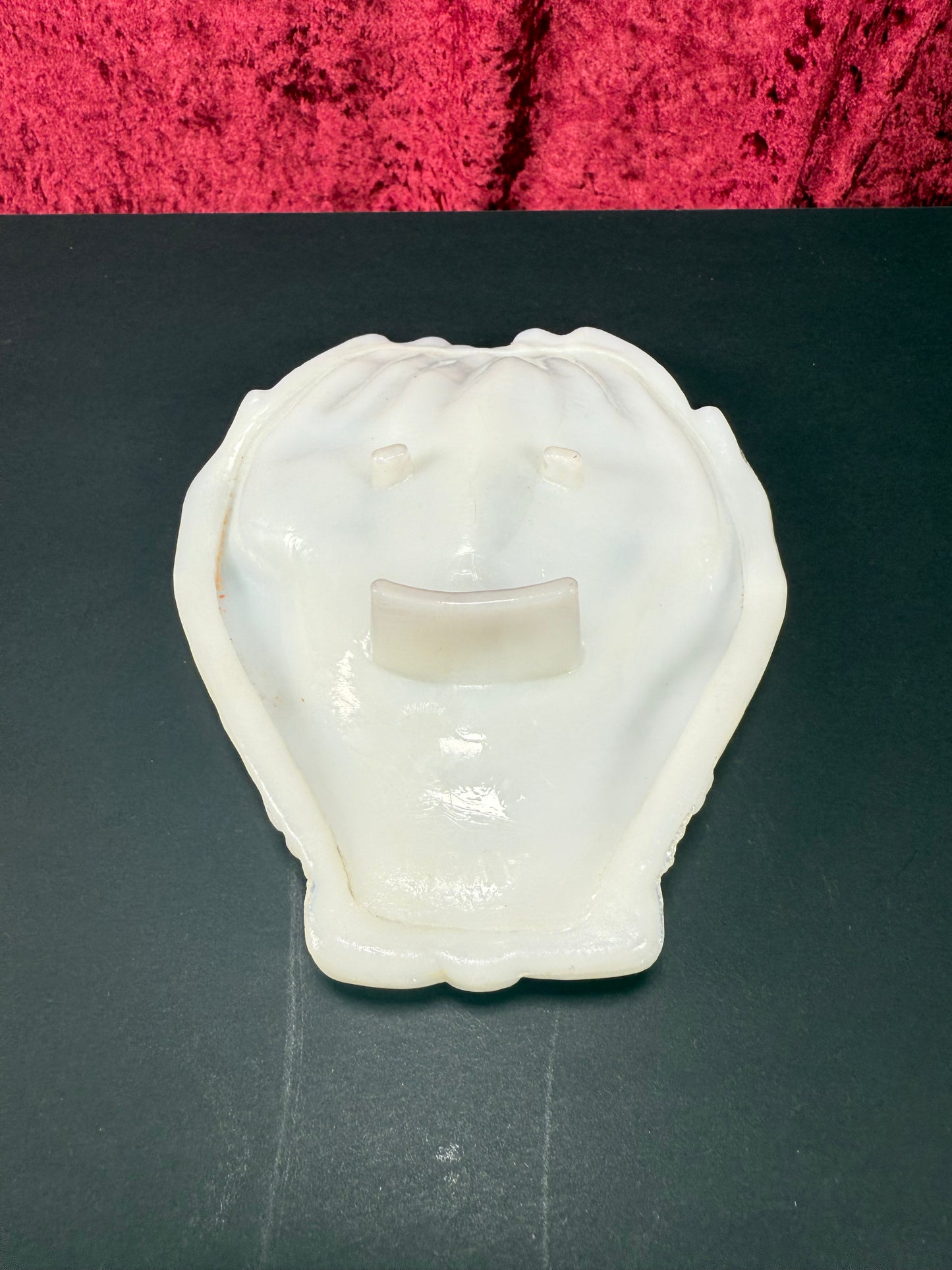 Vintage Trinket Dish - Cupped Open Hands - White Milk Glass - Avon