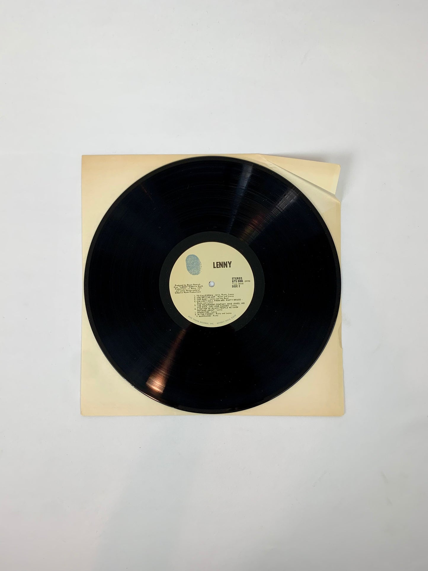 Vinyl Record - Lenny: Original Broadway Cast Live Recording Double Album - 1971 Blue Thumb Records