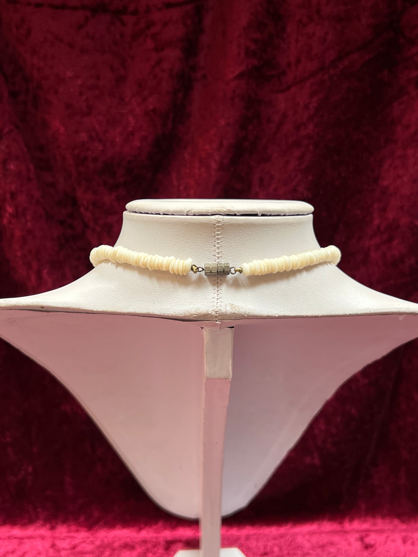 Vintage Jewelry - Choker Necklace - Simulated Puka Shell - 16”