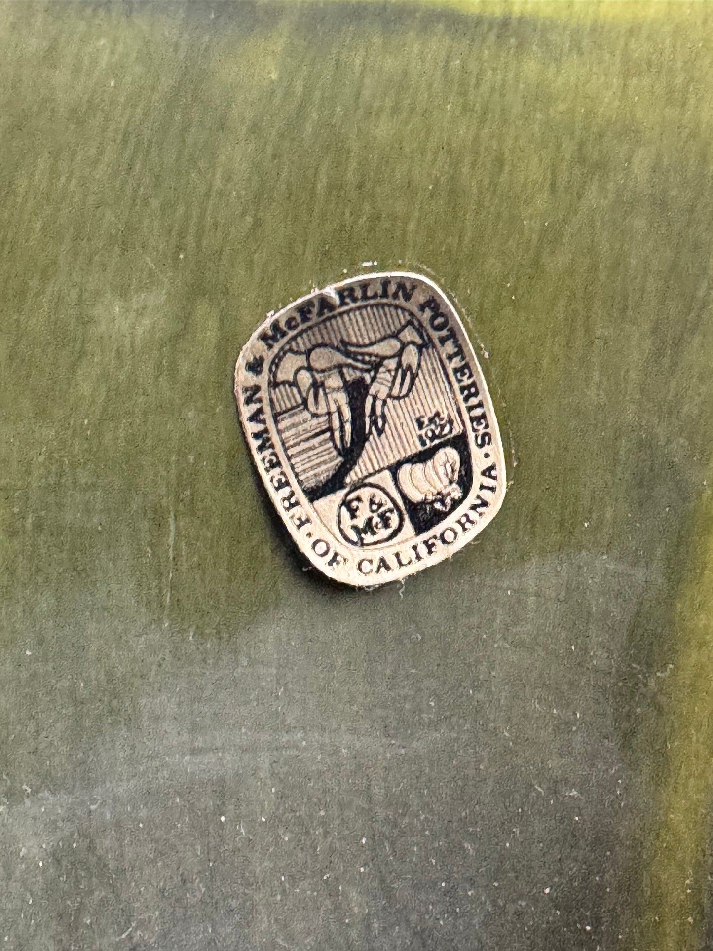 Vintage Pottery - Gold Footed Planter Pot w/ Green Glaze - Anthony Freeman McFarlin - Made in USA