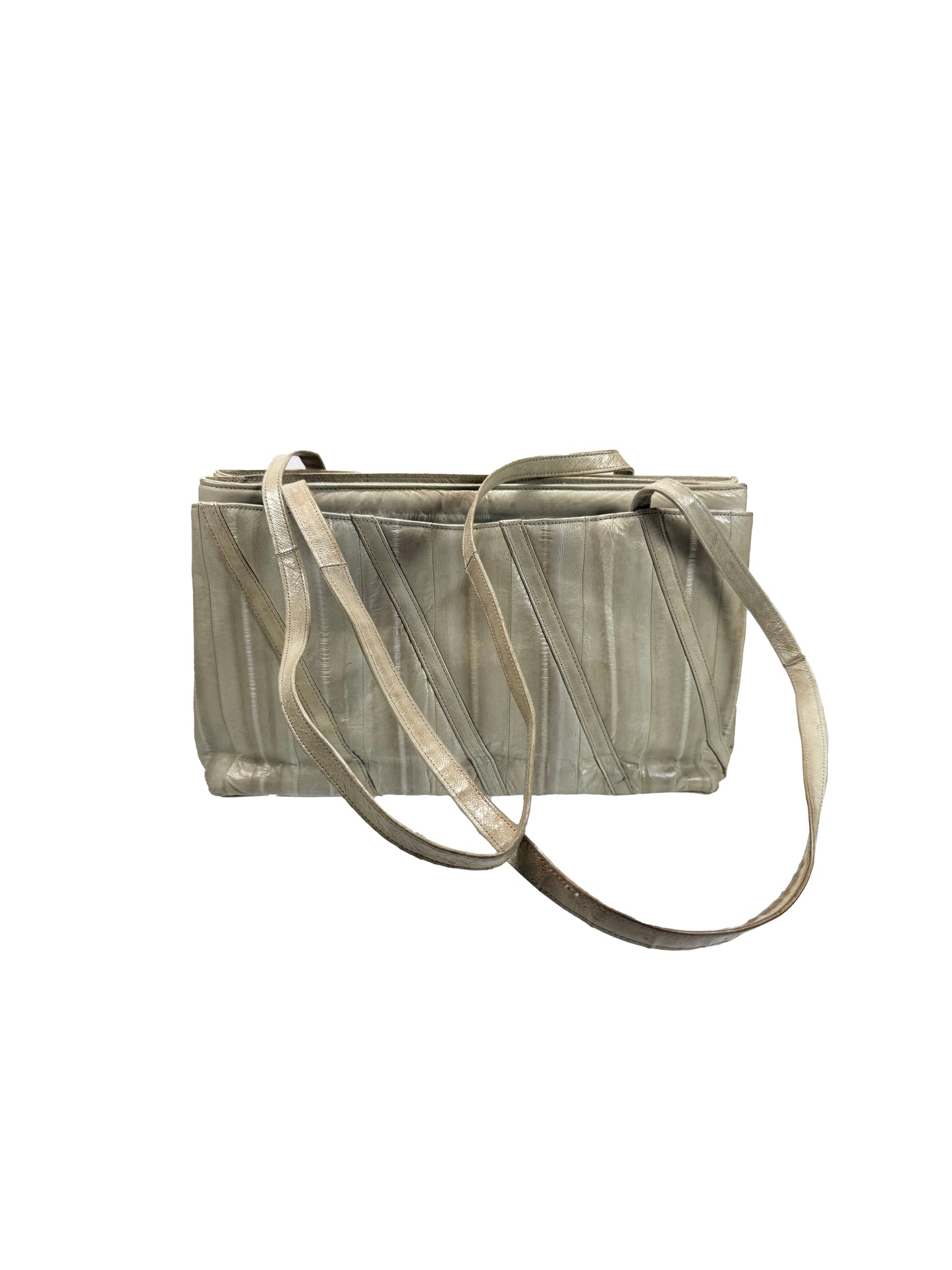 Vintage Purse - Cream Eelskin Shoulder Bag - 1980s Style