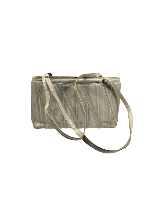 Vintage Purse - Cream Eelskin Shoulder Bag - 1980s Style