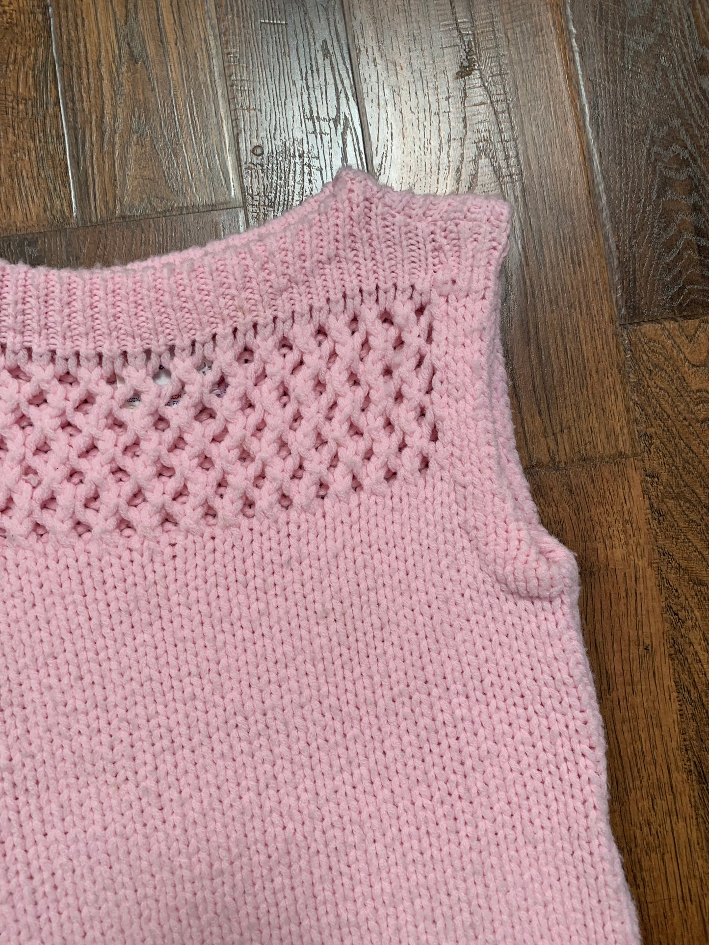 Vintage Clothing - Knit Pullover Sweater Vest - Baby Pink - Rosanna - Made In U.S.A. - Small