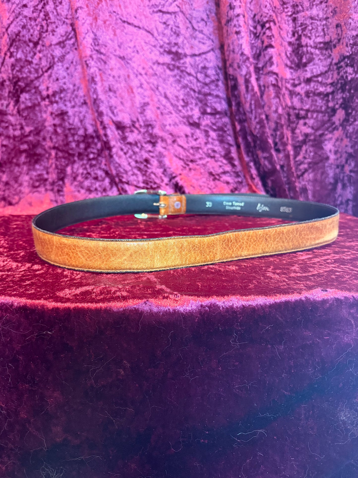 Vintage Accessories - Harris California Glove Tanned Steerhide Leather Belt - Brown - M/L