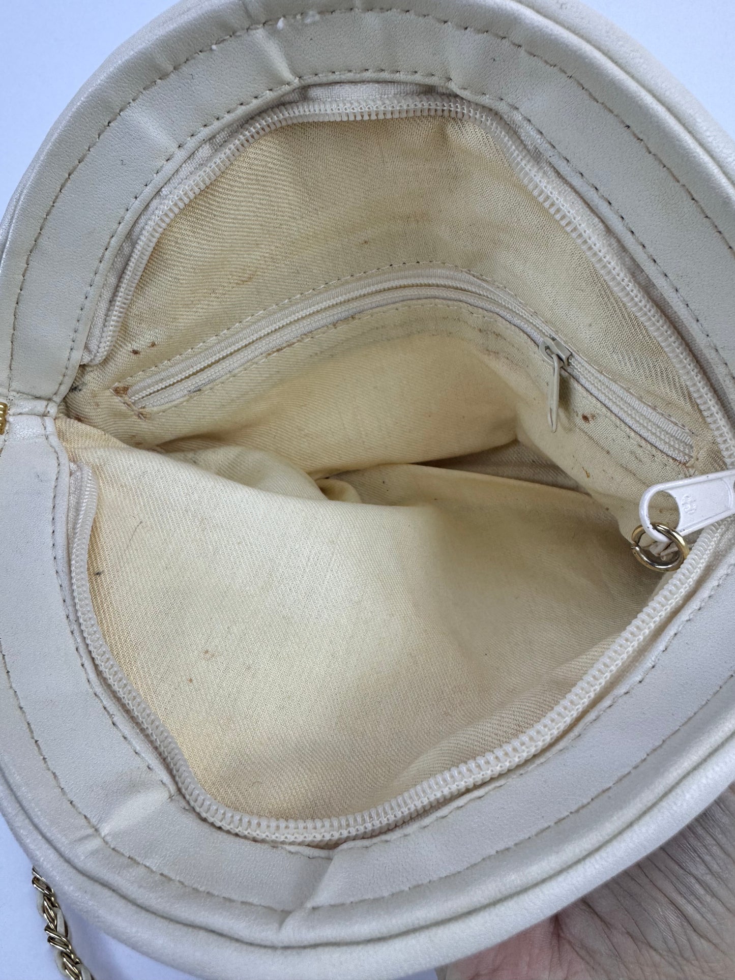 Vintage Crossbody Purse by Saddle River | White Leather w/ Colorful Details