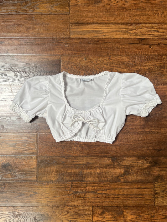 Vintage Clothing - Drindl Blouse with Puff Sleeves - White - X-Small - Stockerpoint