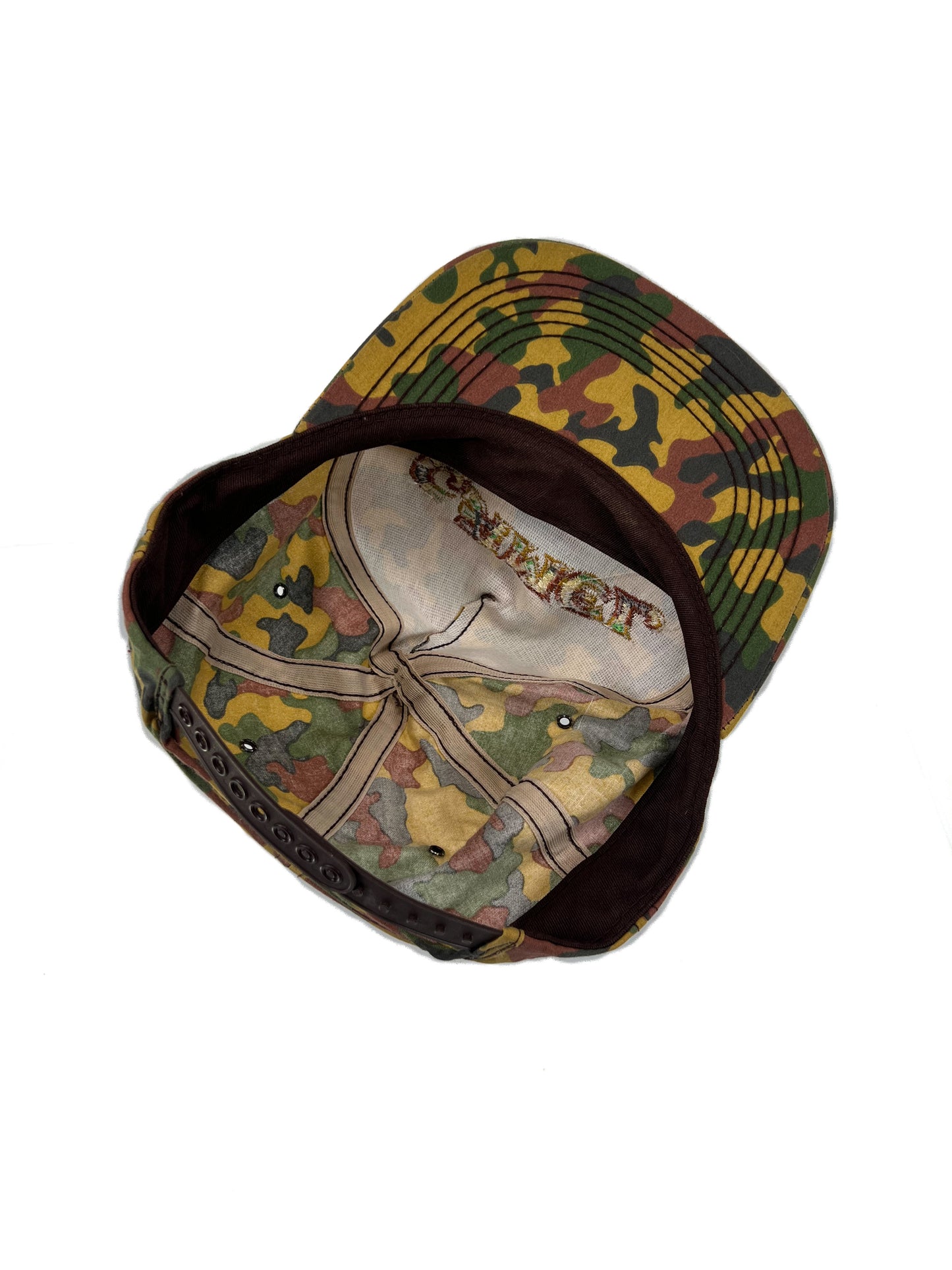 Vintage Accessories - Snap Back Trucker Hat - Camel Cigarettes - Green Camouflage - K Products - Made In U.S.A.
