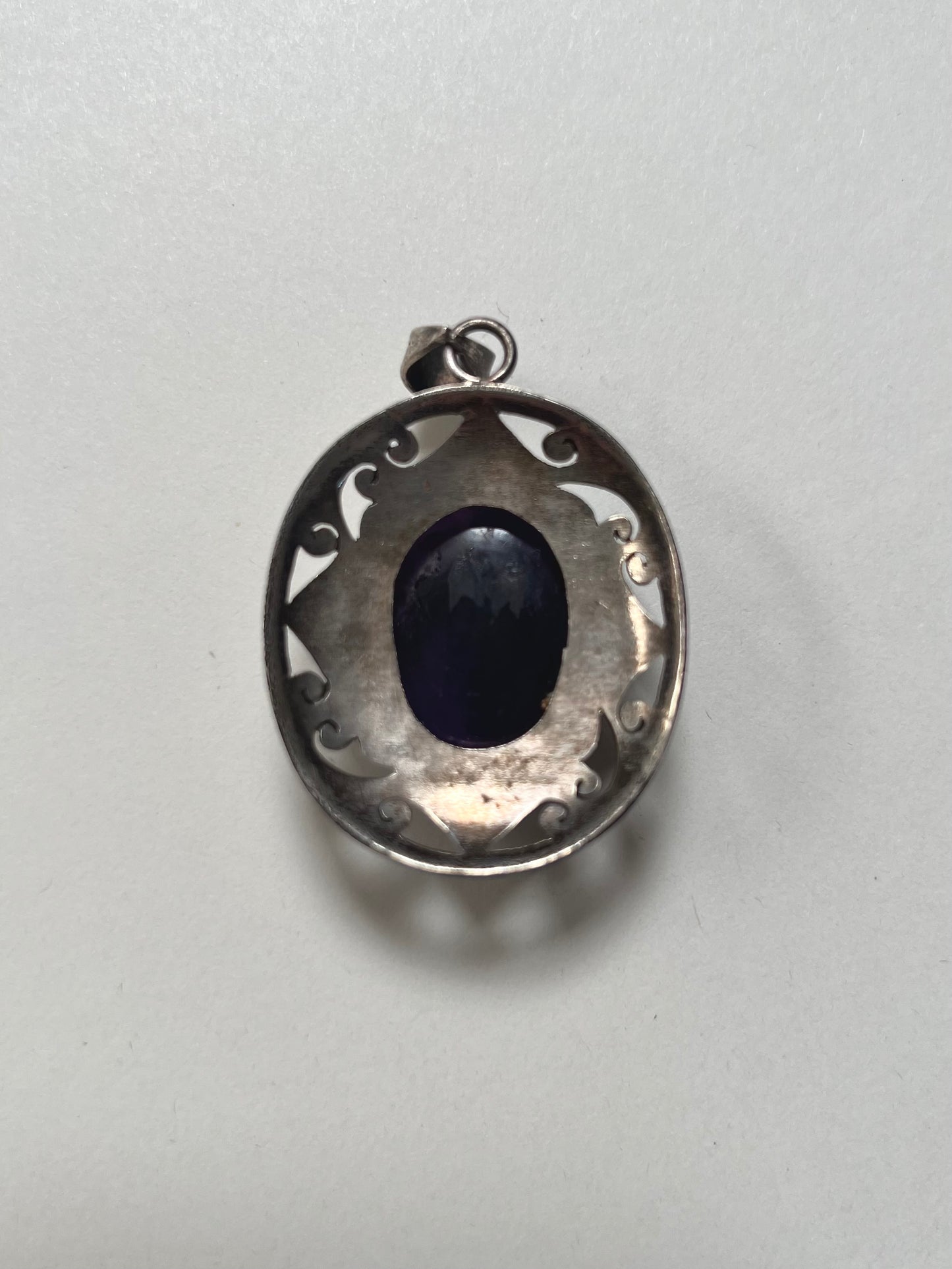 Vintage Jewelry - 925 Sterling Silver Pendant - Amethyst