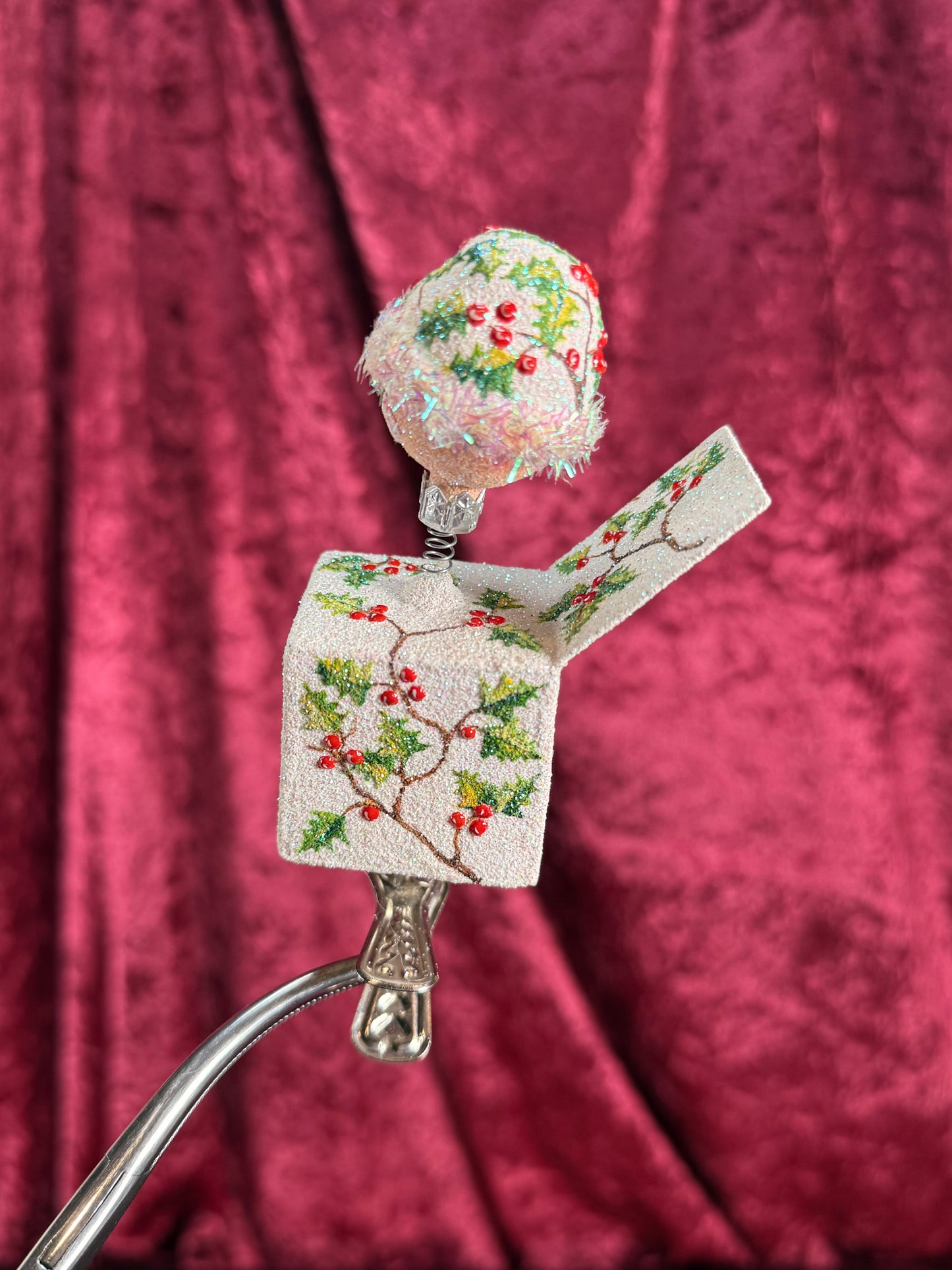 Vintage Christmas - Handblown Glass Clip On Ornament - Christmas Jack-In-The-Box - Patricia Breen - Poland