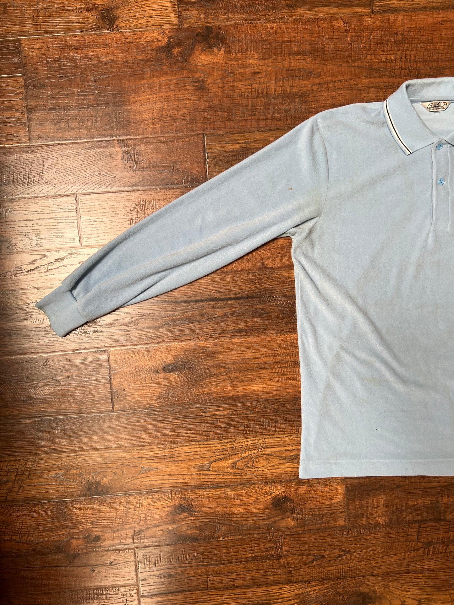 Vintage Clothing - Long Sleeve Polo - Baby Blue - Arnold Palmer - Medium