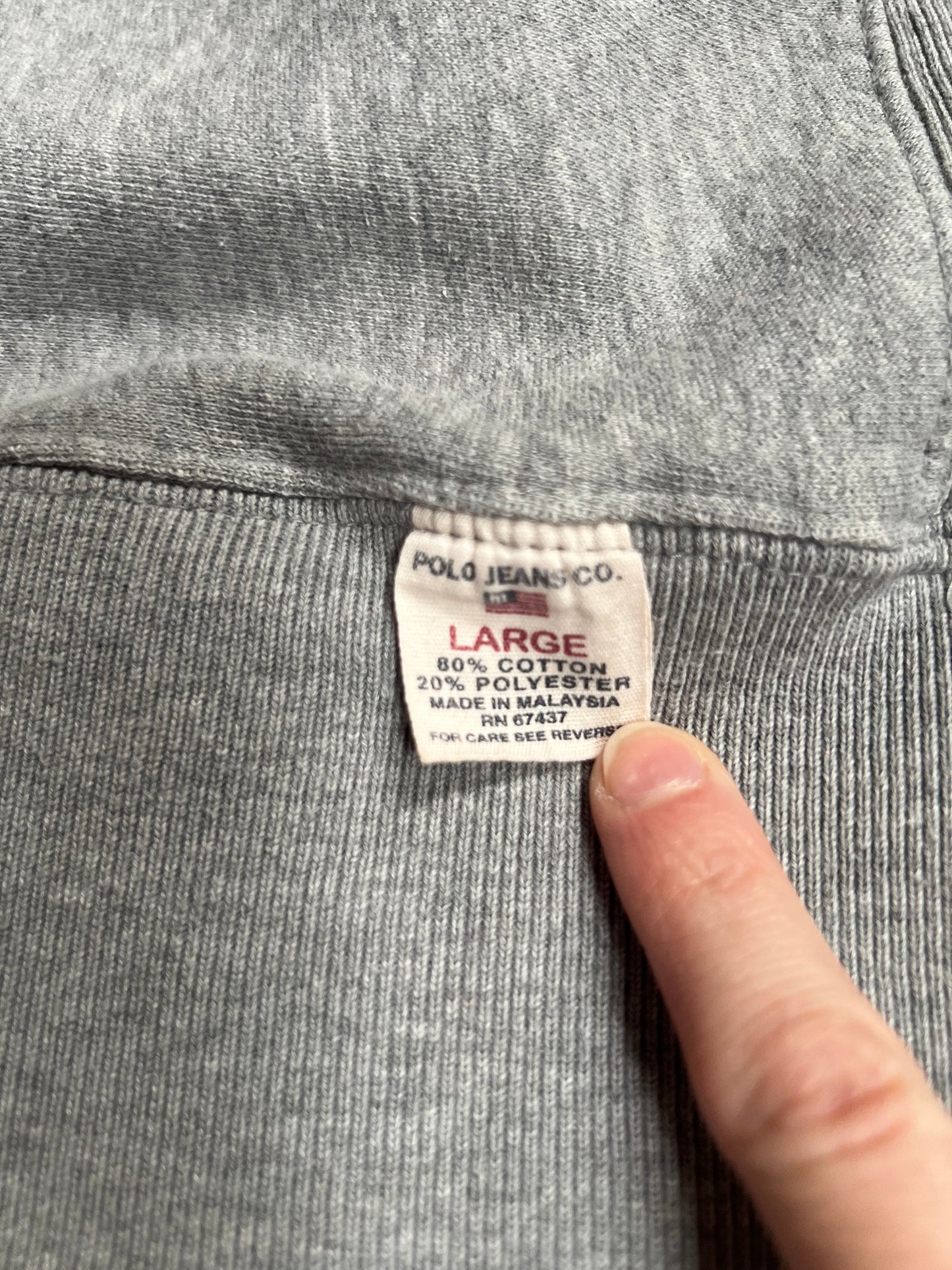 Vintage Clothing - Pullover Crewneck Sweatshirt - Light Grey - Polo Ralph Lauren - Large