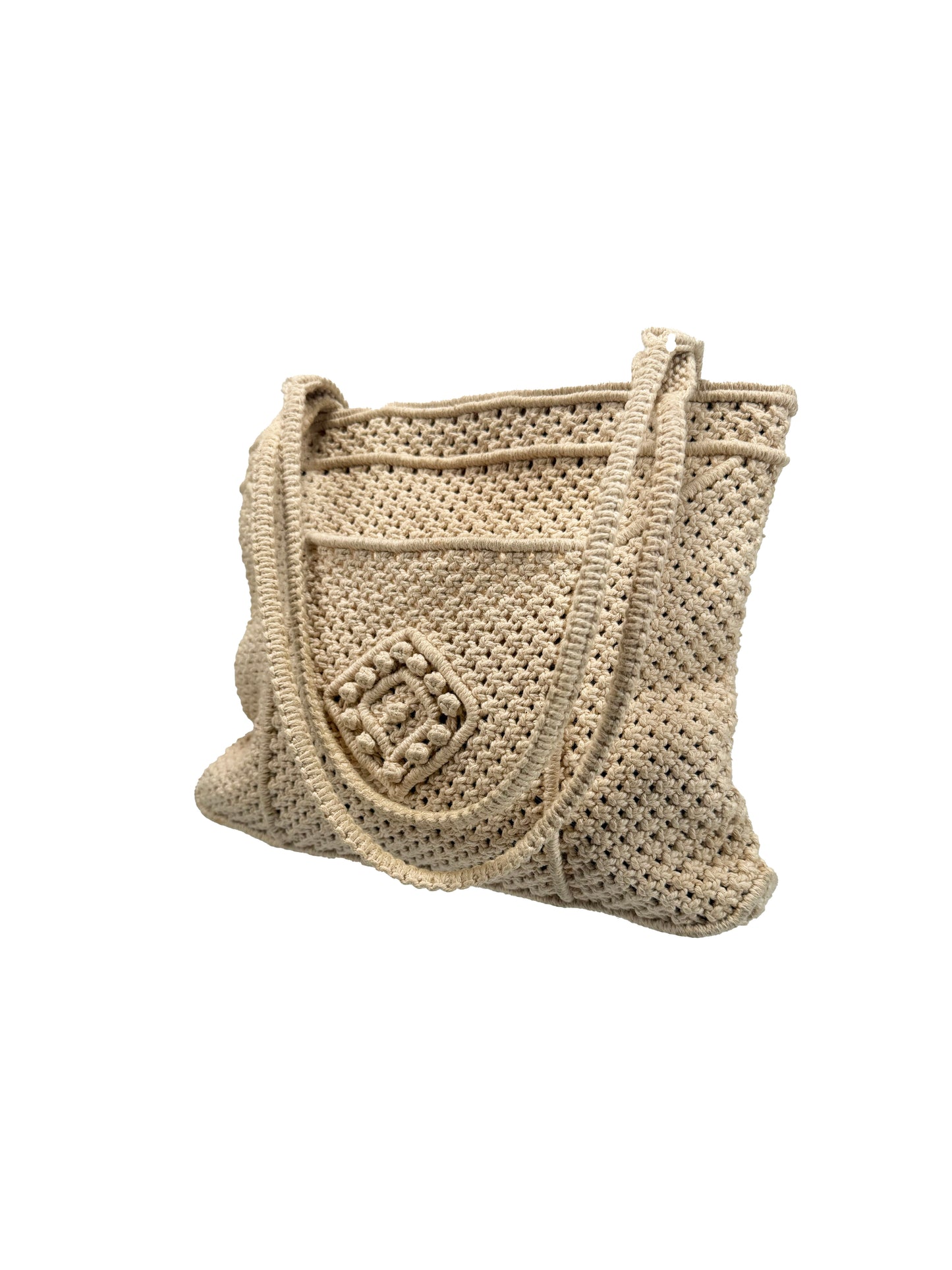 Vintage Purse - Jute Crocheted Shoulder Bag