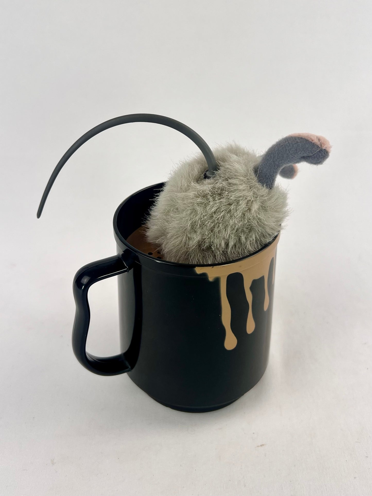 Vintage Halloween Prop - Coffee Mug with Drowning Mouse - Novelty Toy