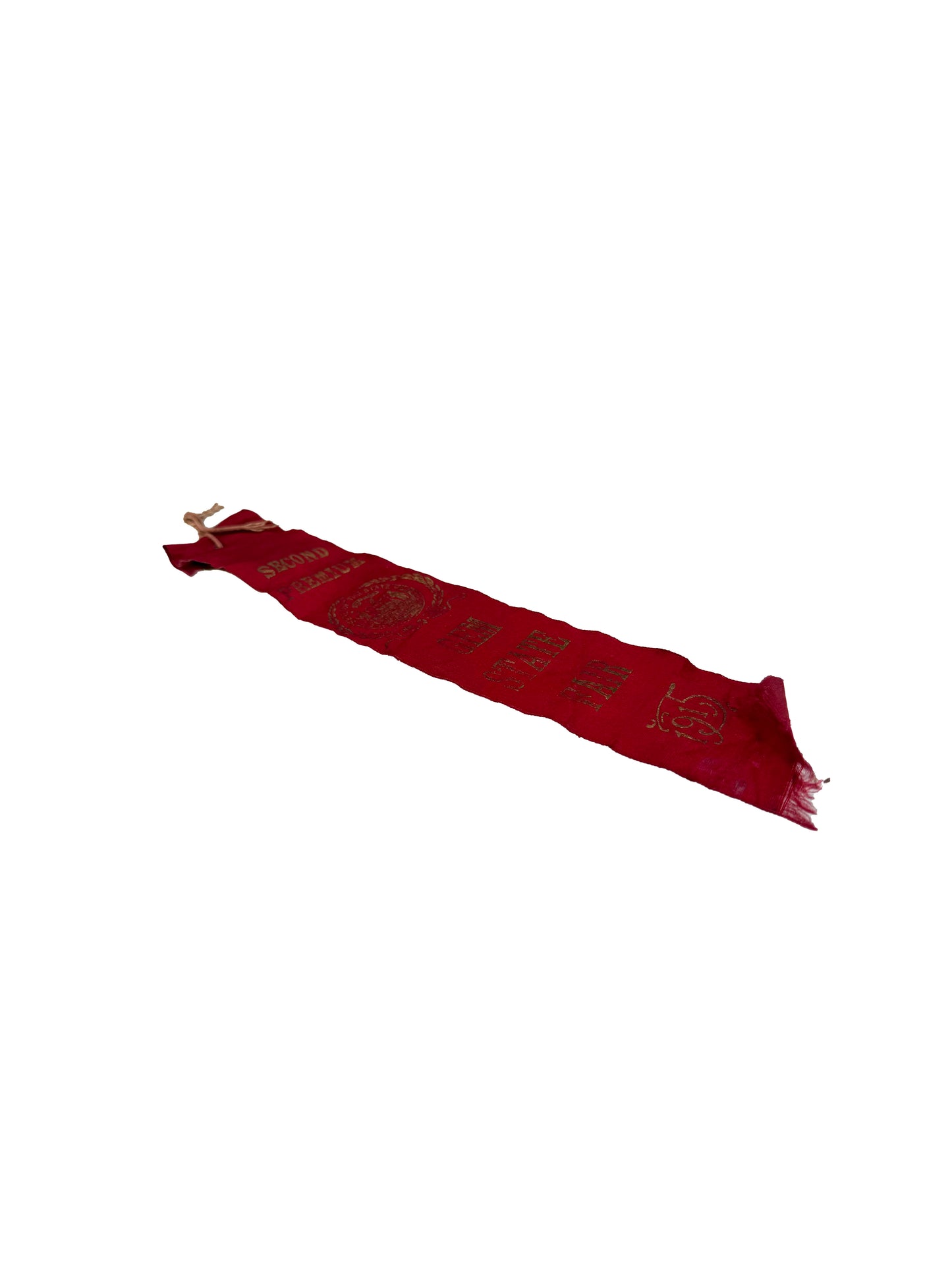 Antique Prize Ribbon - Gem State Fair - Idaho - Second Premium - 1915