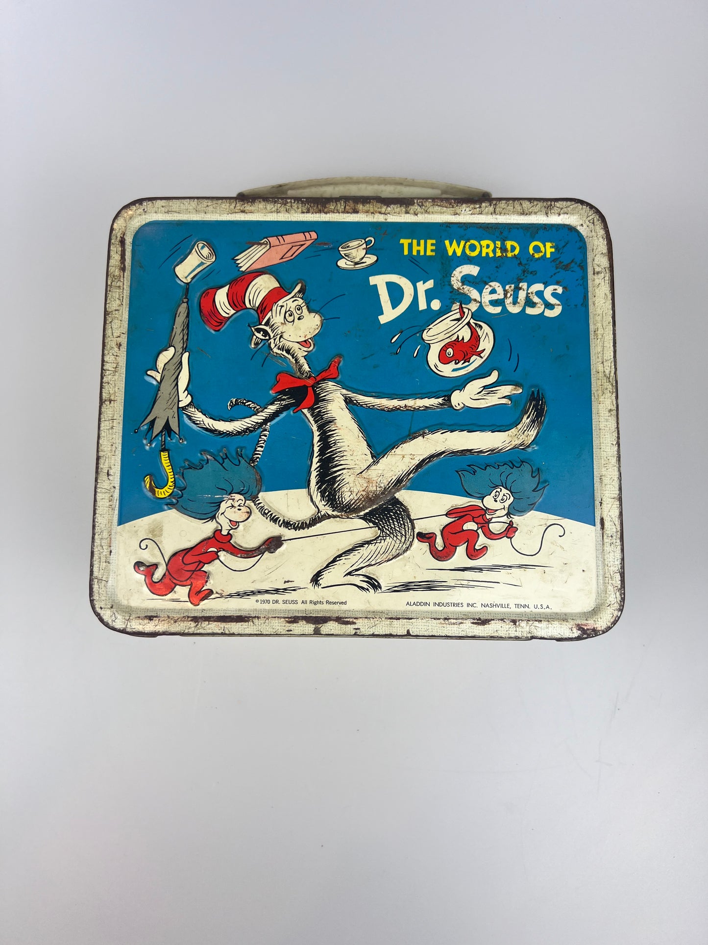 Vintage Metal Lunchbox - The World of Dr. Seuss - Cat in the Hat - 1970 | No Thermos