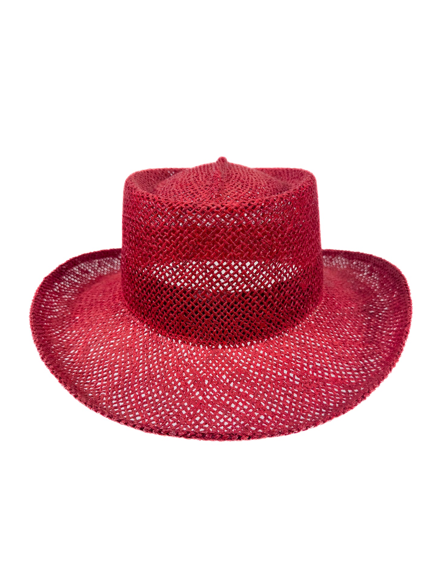 Vintage Hat - Red Straw Cowboy Hat