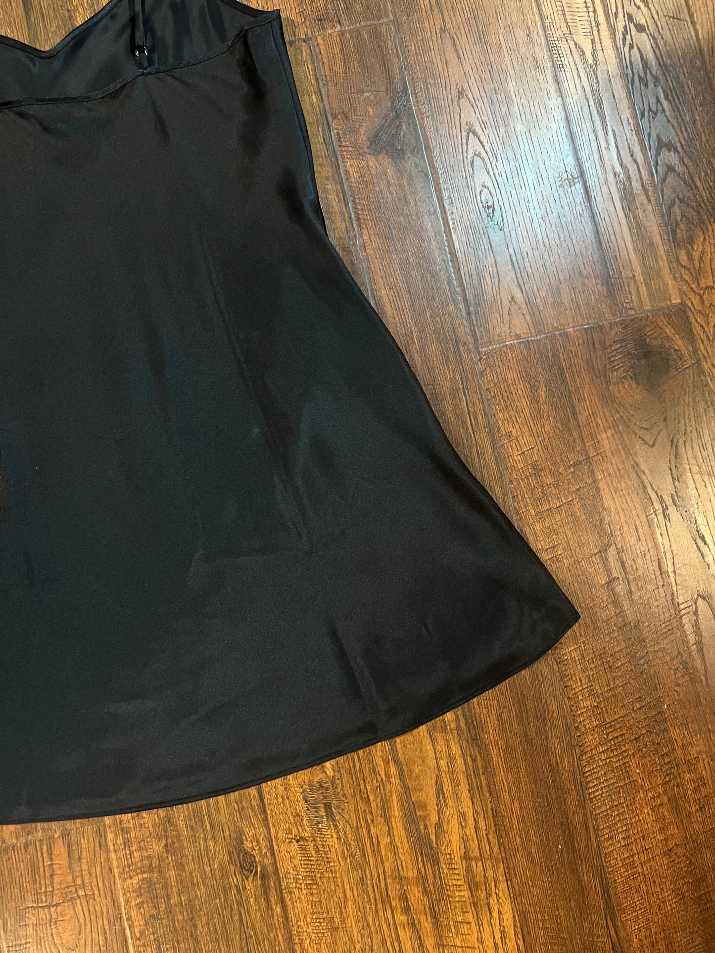 Vintage Clothing - LA Intimates Black Satin Slip Dress - Size Medium
