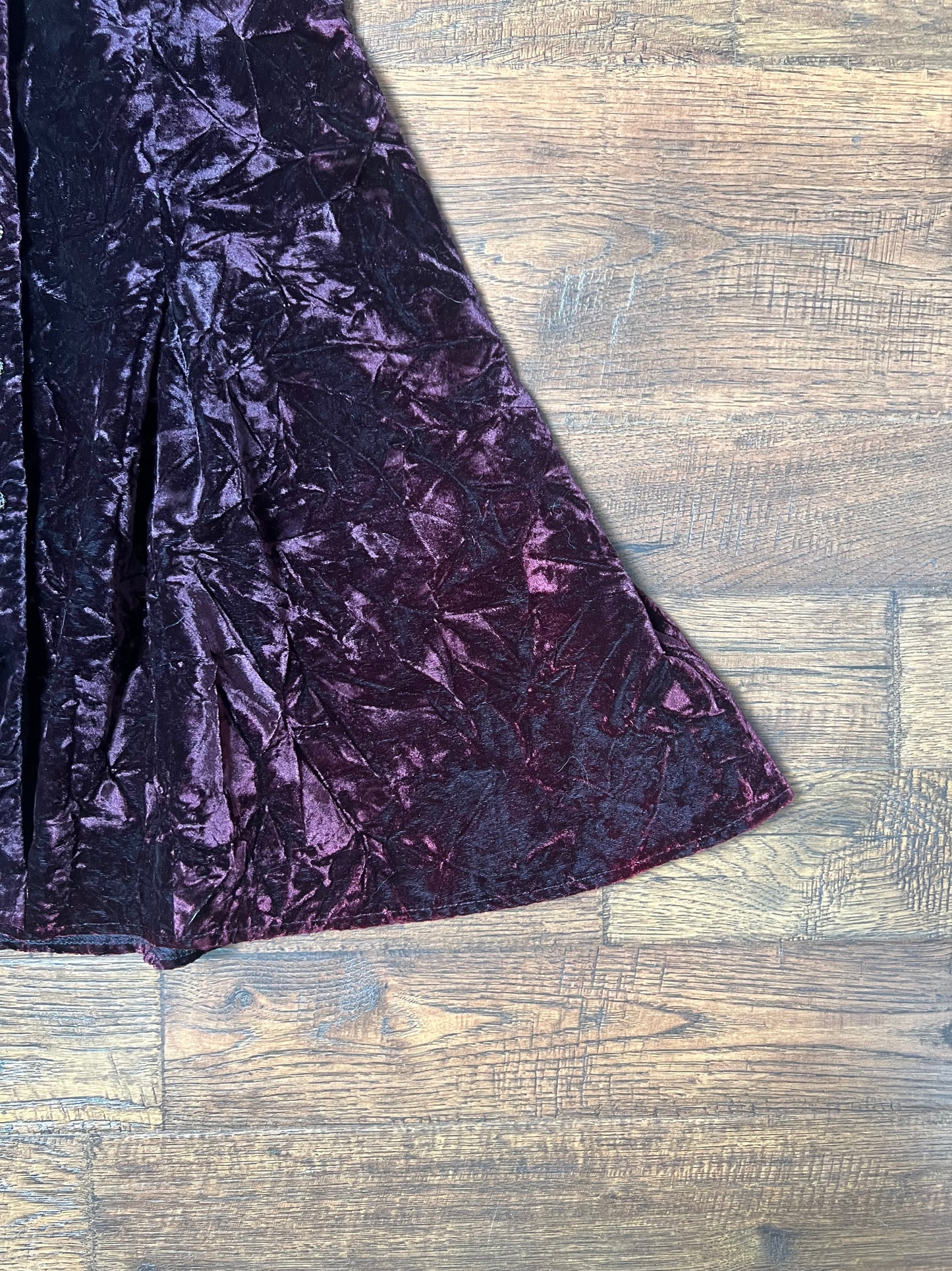 Vintage Clothing - Skater Dress - Off Shoulder - Purple Velvet - Medium - Rampage