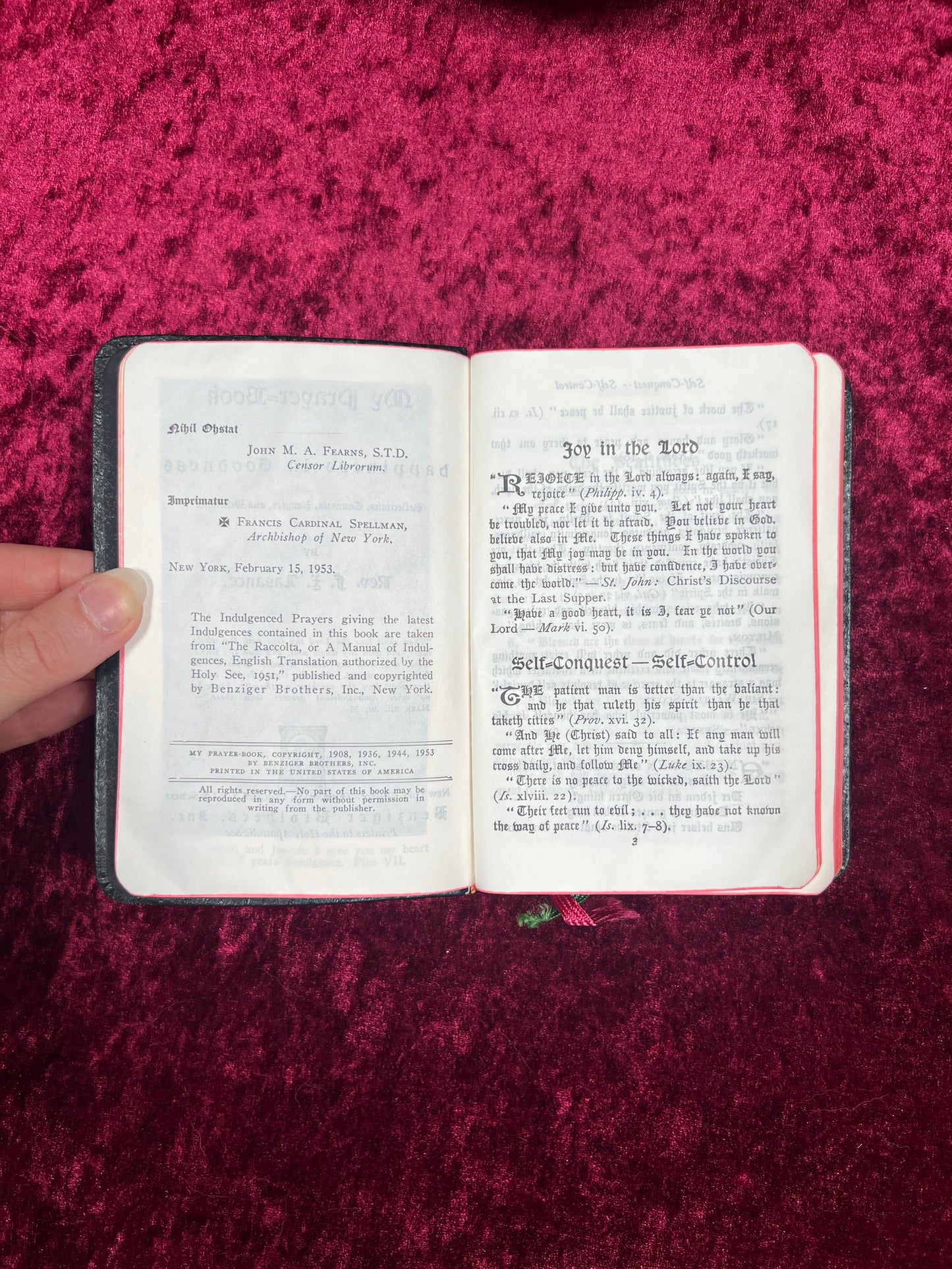 Vintage Religio - Prayer Book - Father Lasance Happiness In Goodness - 1953