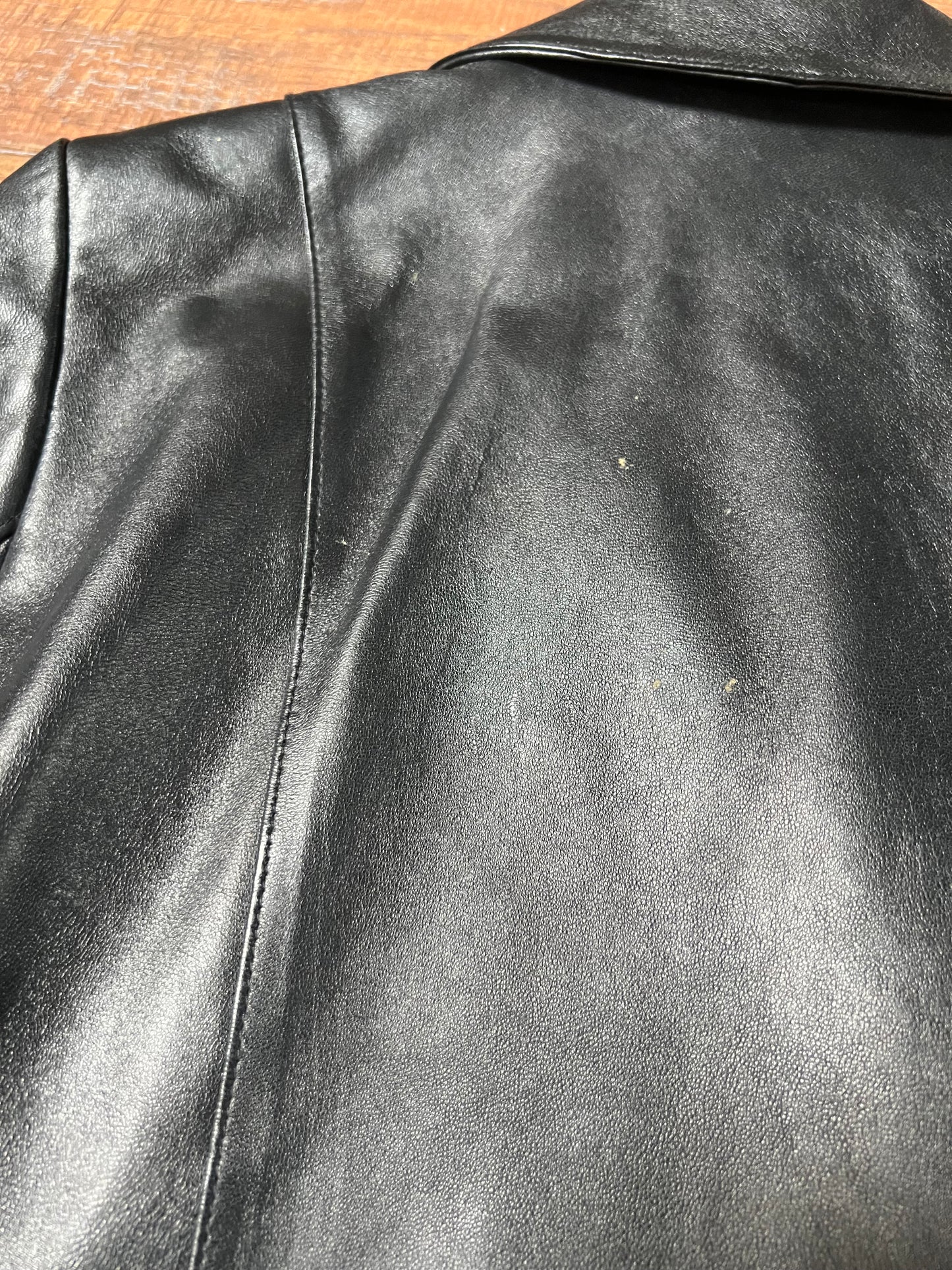 Vintage Clothing - Genuine Leather Jacket - Black - Maroon Lining - Small - Wilsons Leather