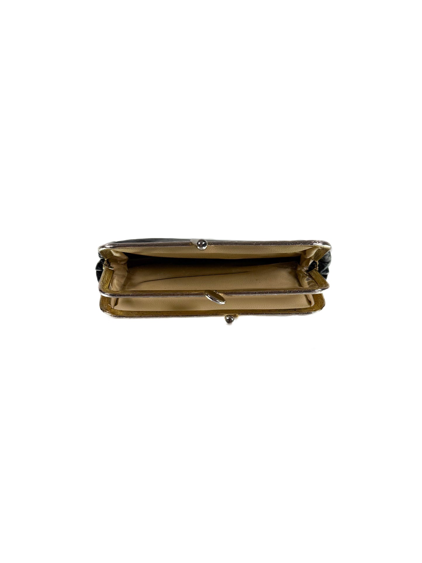 Vintage Wallet - Snap Closure - Two Sides with Side Pocket - Black