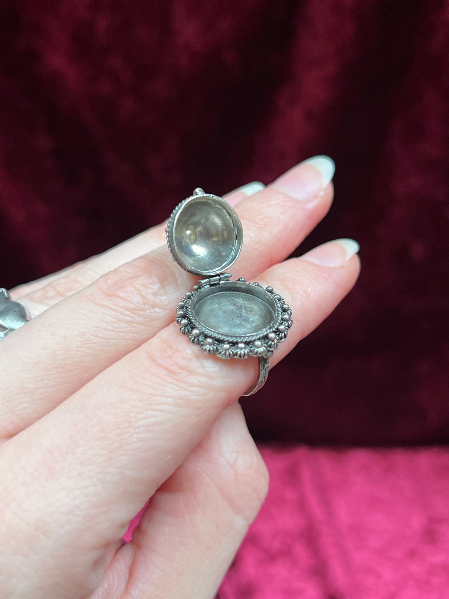 Vintage Jewelry - Poison Ring and Brooch Set - Sterling Silver - Made In Italy - Size 4
