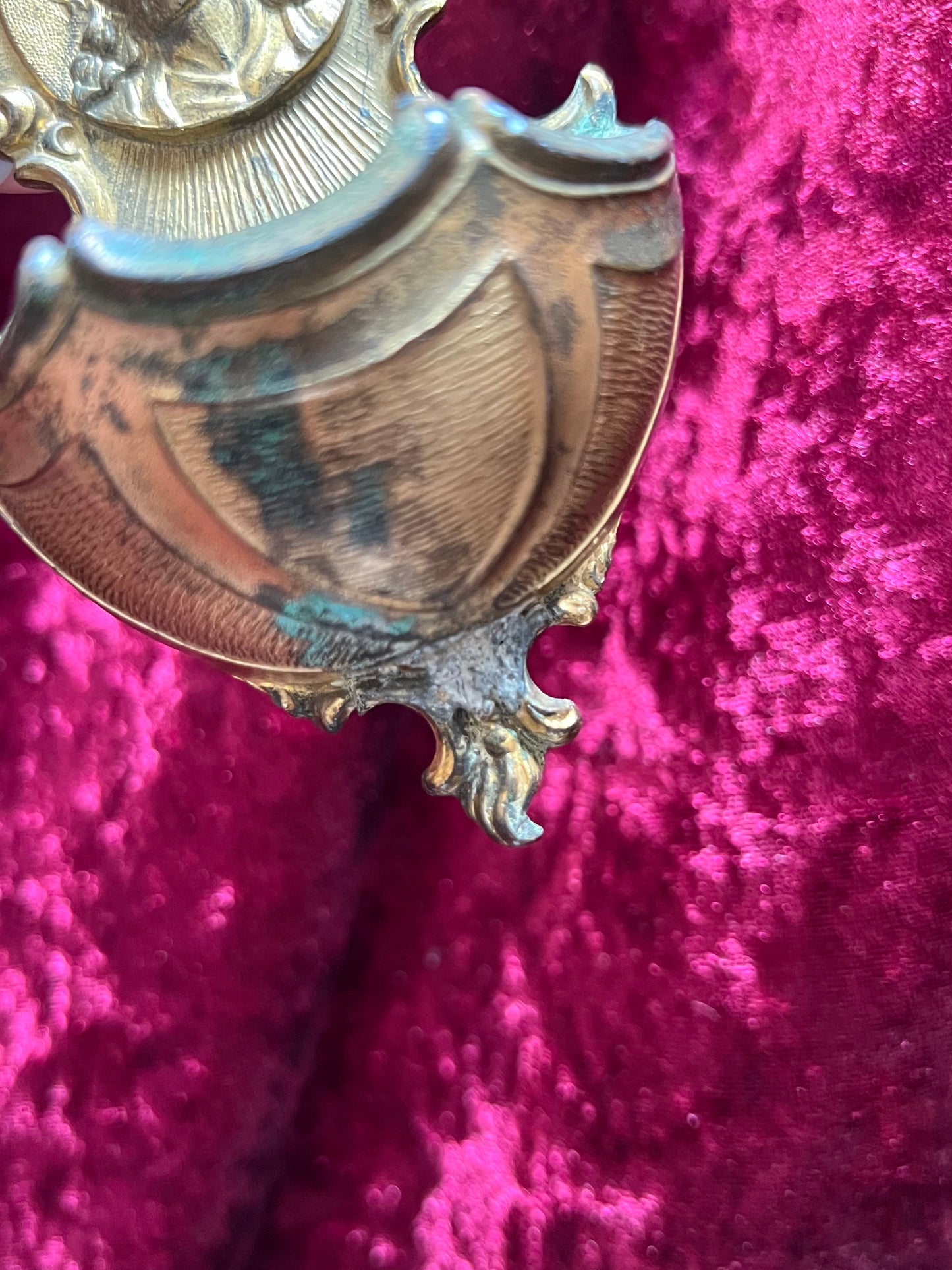 Vintage Religo - Holy Water Font - Jesus Christ in Thorned Crown - Brass