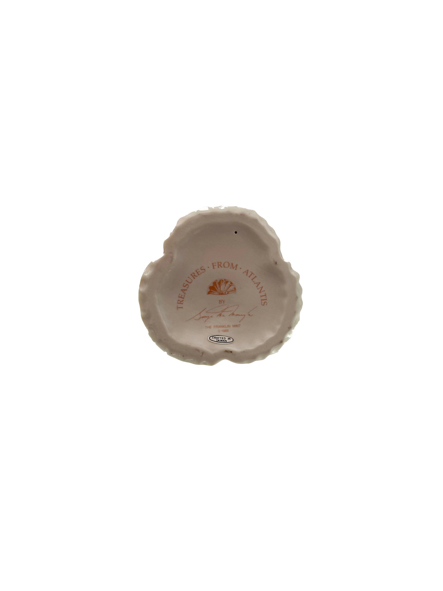 Vintage Candle Stick Holder - Seashells Atlantis Resort - By Franklin Mint 1989