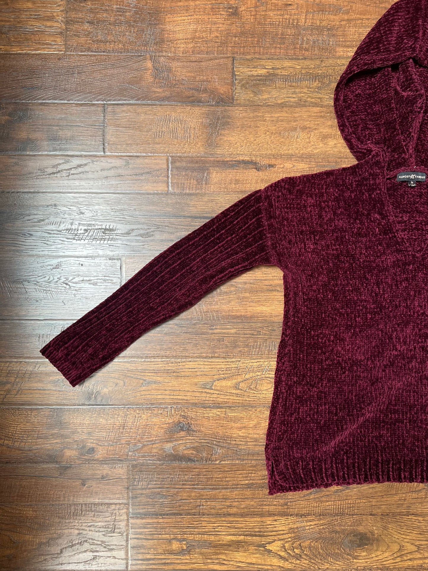 Clothing - Knit Pullover Hooded Sweatshirt - Maroon - Medium - Almost Famous