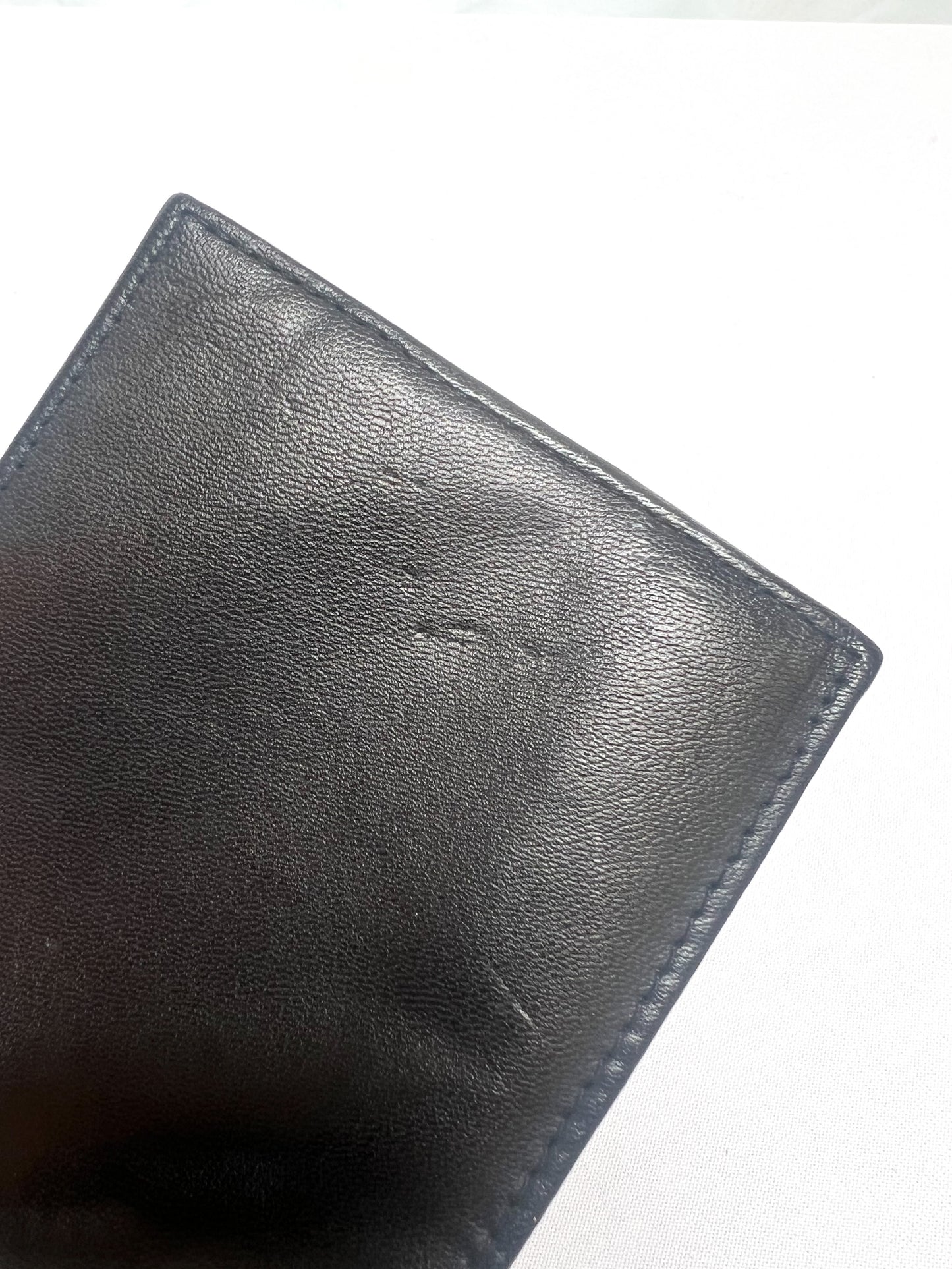 Vintage Wallet - Genuine Leather Bifold - Black - Embossed Logo - Stone Mountain