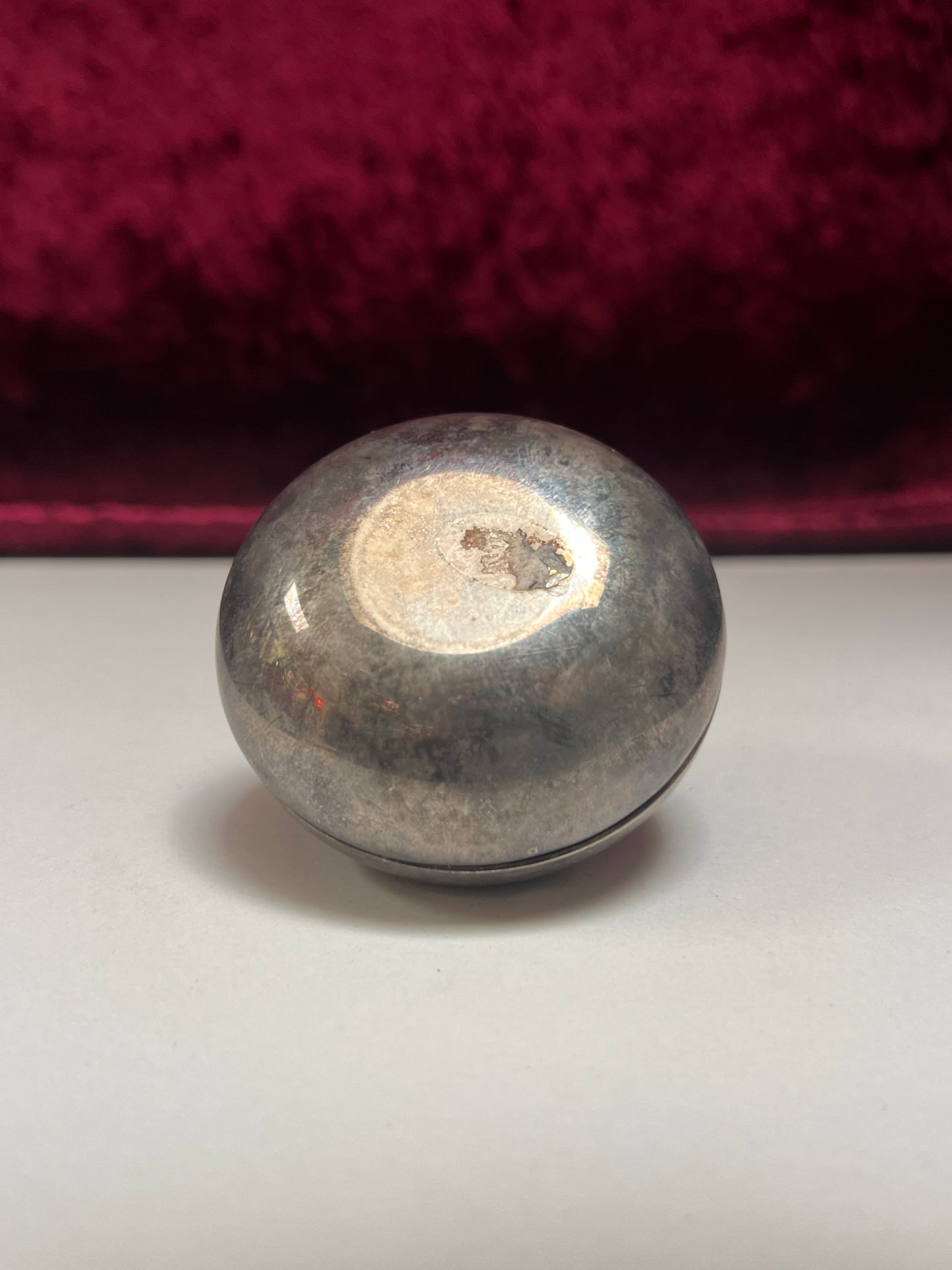 Vintage Trinket Box - Silver Plated Baby Teeth Keepsake - Gold Sitting Cherub