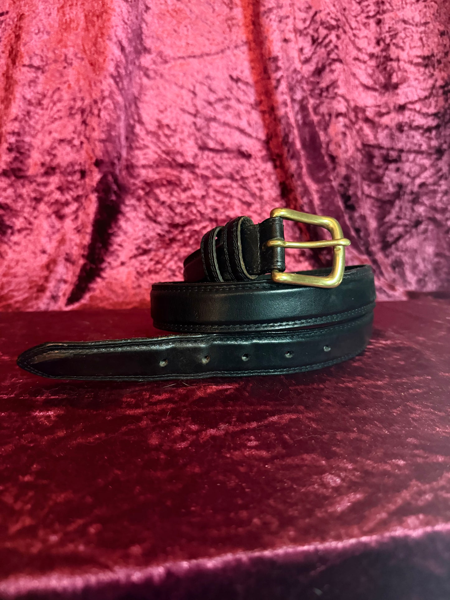 Vintage Accessories - Classic Leather Belt - Black - M