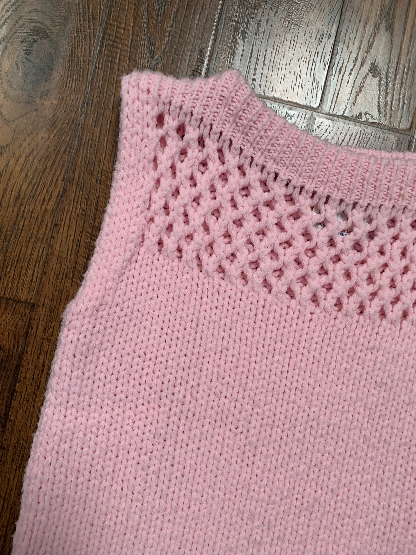 Vintage Clothing - Knit Pullover Sweater Vest - Baby Pink - Rosanna - Made In U.S.A. - Small