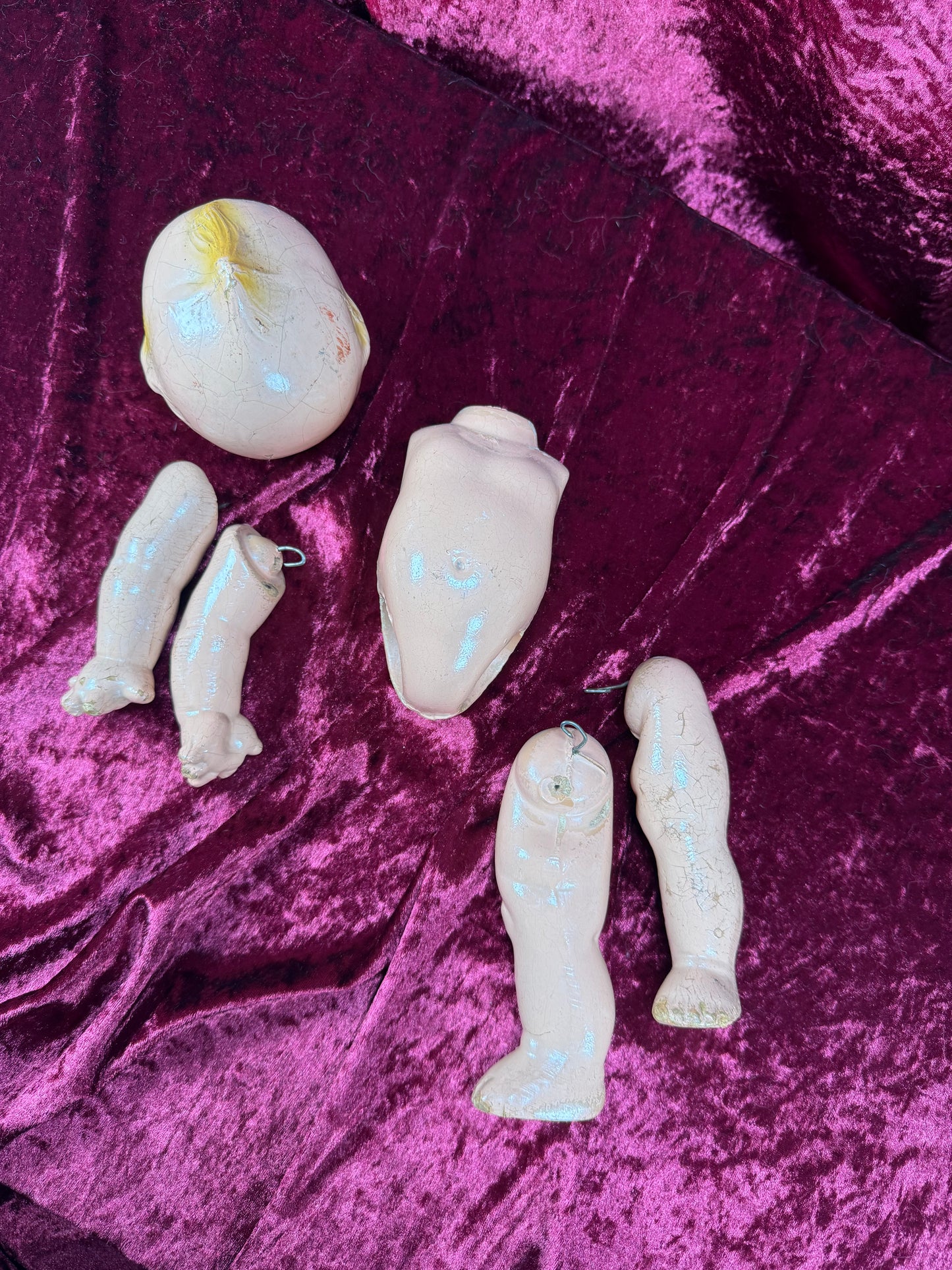 Vintage Halloween - Haunted Doll Parts - Disassembled Composition Kewpie