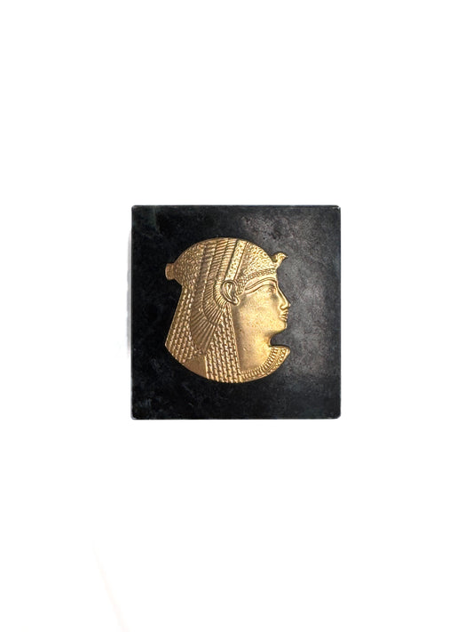Vintage Paperweight - Egyptian Head on Stone