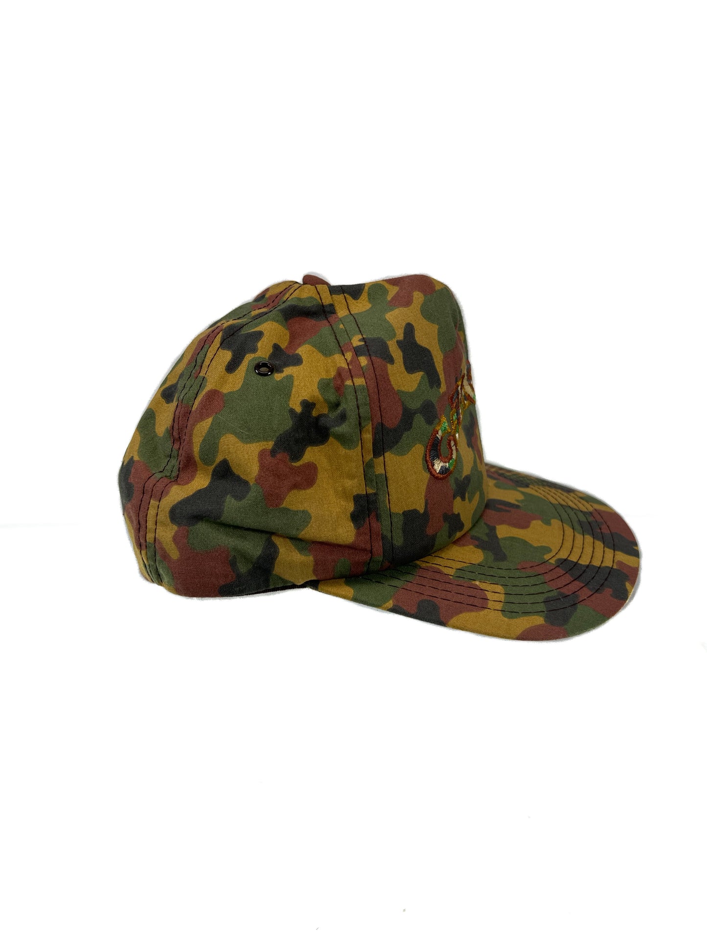 Vintage Accessories - Snap Back Trucker Hat - Camel Cigarettes - Green Camouflage - K Products - Made In U.S.A.