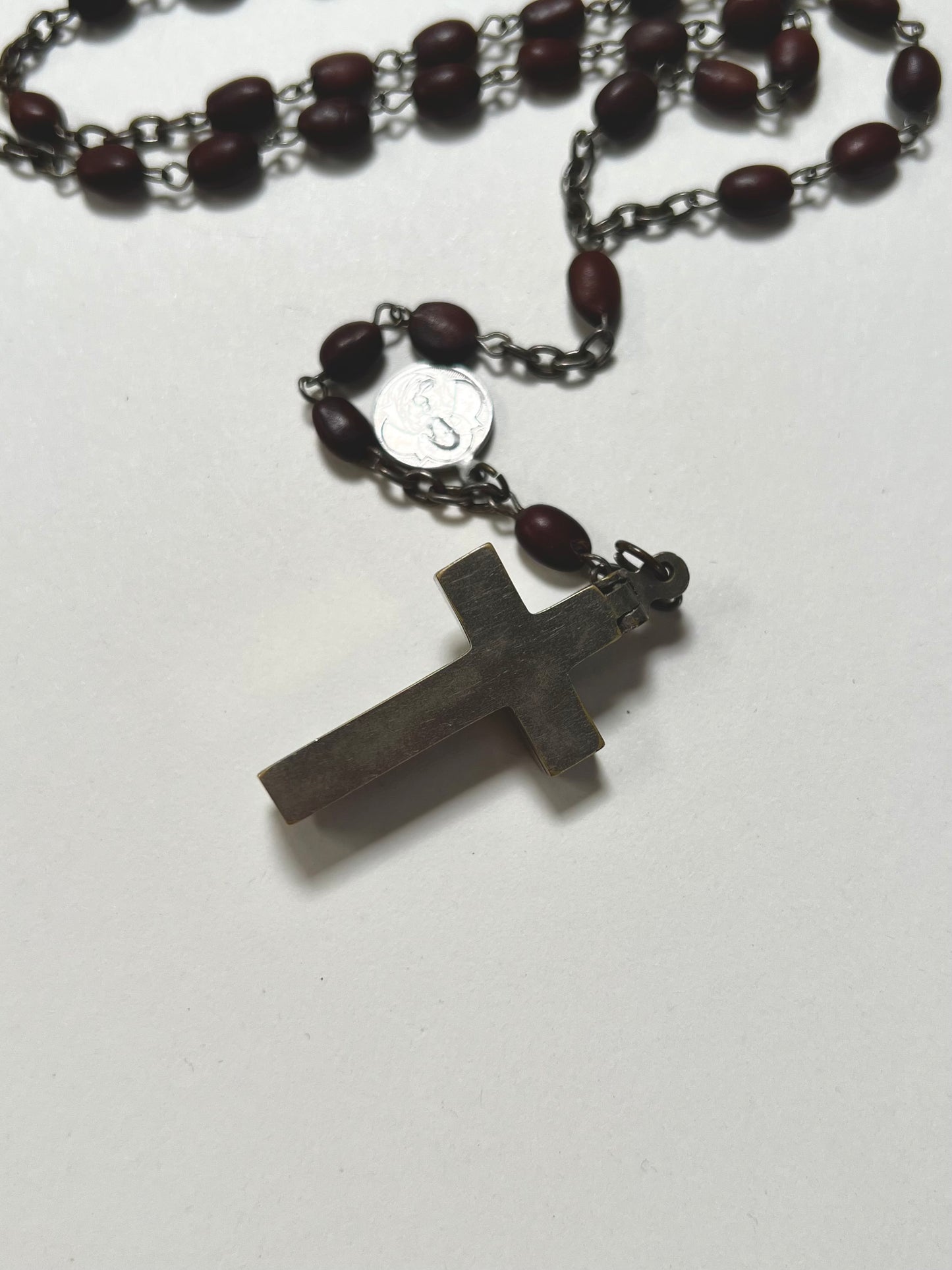 Antique Religio - Rosary Bead Necklace - Hinged Crucifix - Ex Terra Catacombarum