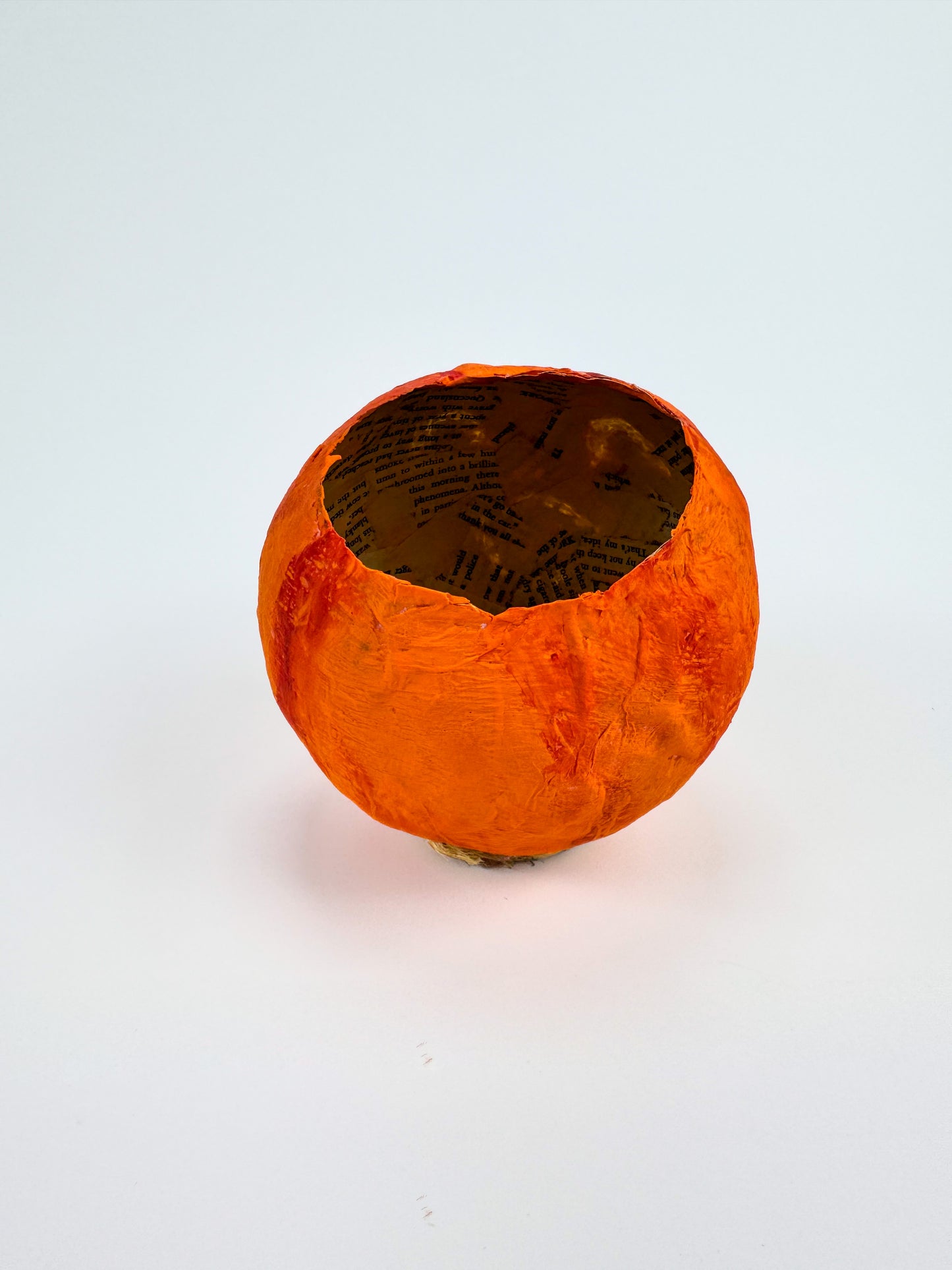 Vintage Inspired Handmade Paper Mache Lantern - Surprised Jack-o-Lantern