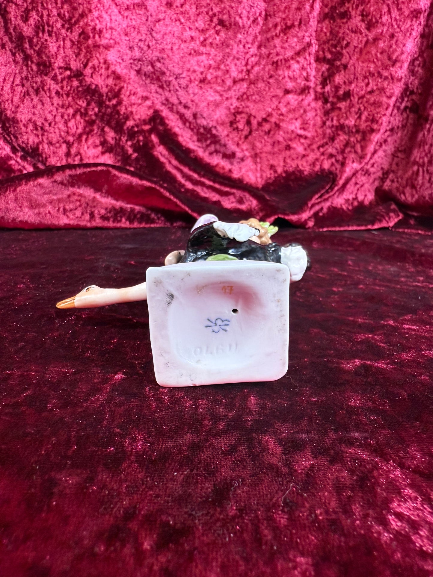 Vintage Porcelain Figure - Felix Zeh - Cherub on Ostrich