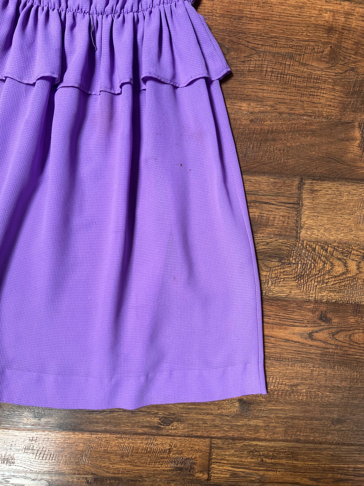 Vintage Clothing - Belted Peplum Dress - Textured Lilac - Small - L Rothschild San Francisco